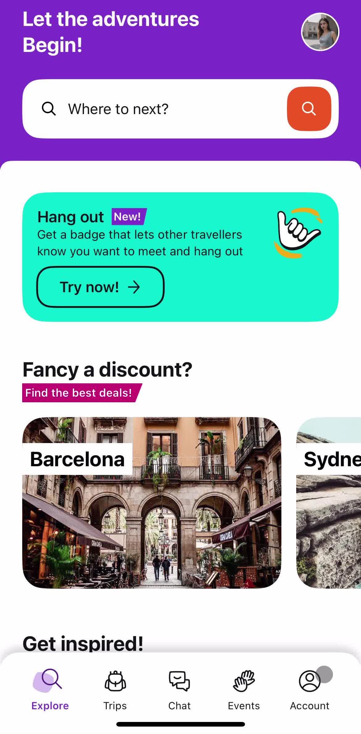 Hostelworld Home screen in the Help Center flow