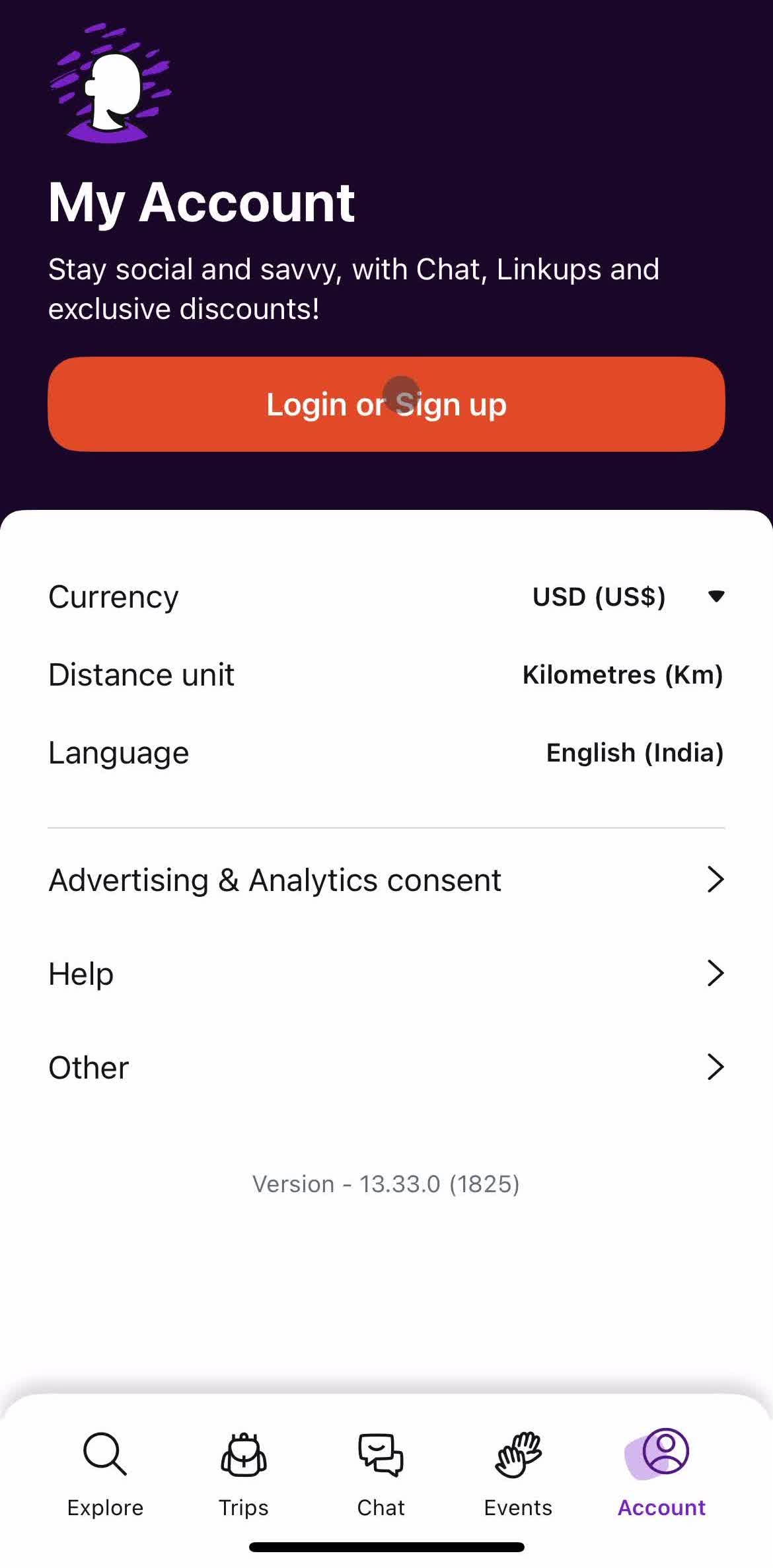 Hostelworld Account screen in the Resetting Password flow