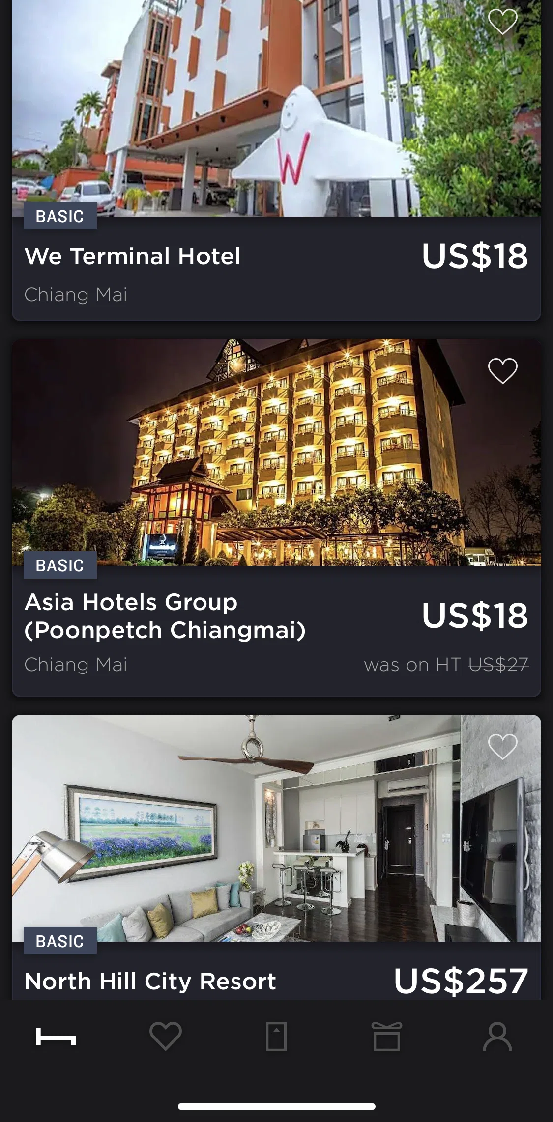 Hoteltonight Screen screen in the Hotel detail (Chiang Mai) flow