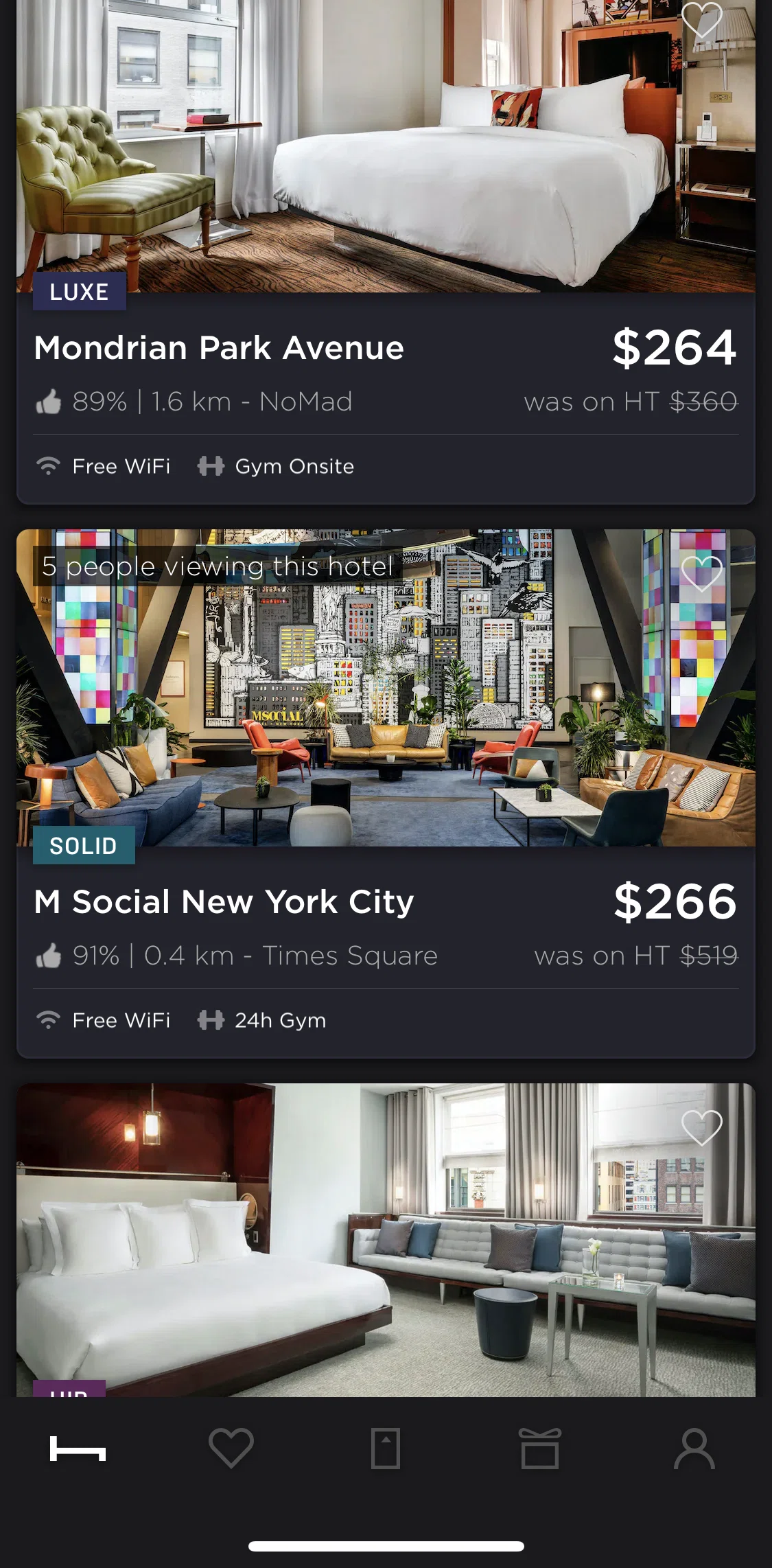 Hoteltonight Screen screen in the Hotel detail flow