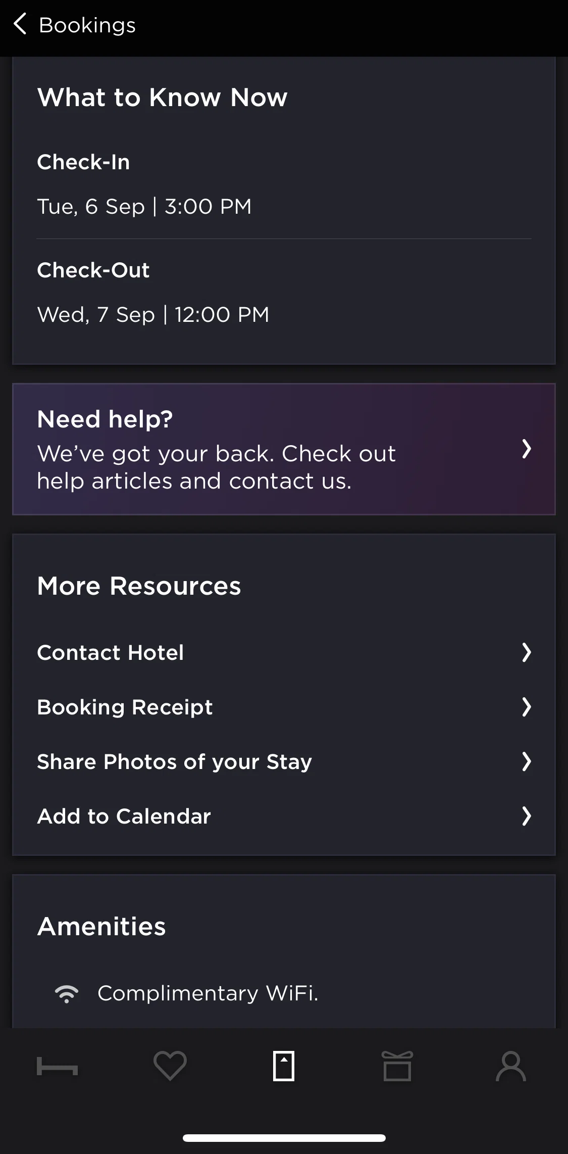 Hoteltonight Screen screen in the Receipt flow