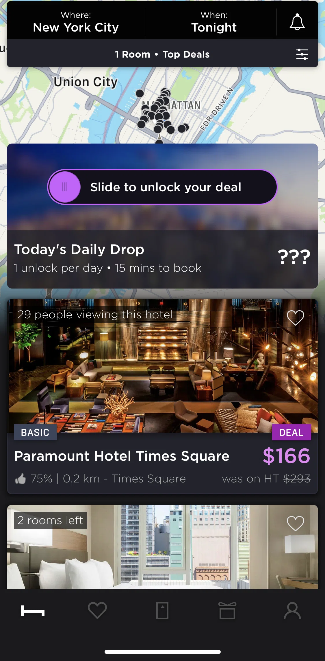 Hoteltonight Screen screen in the Search flow
