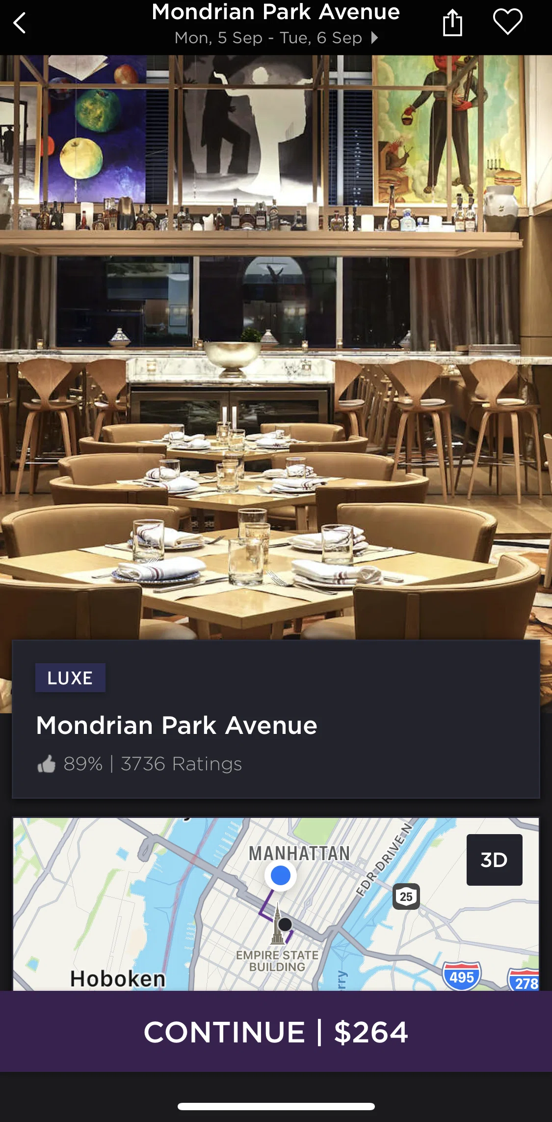 Hoteltonight Screen screen in the Switching to fullscreen photo gallery flow