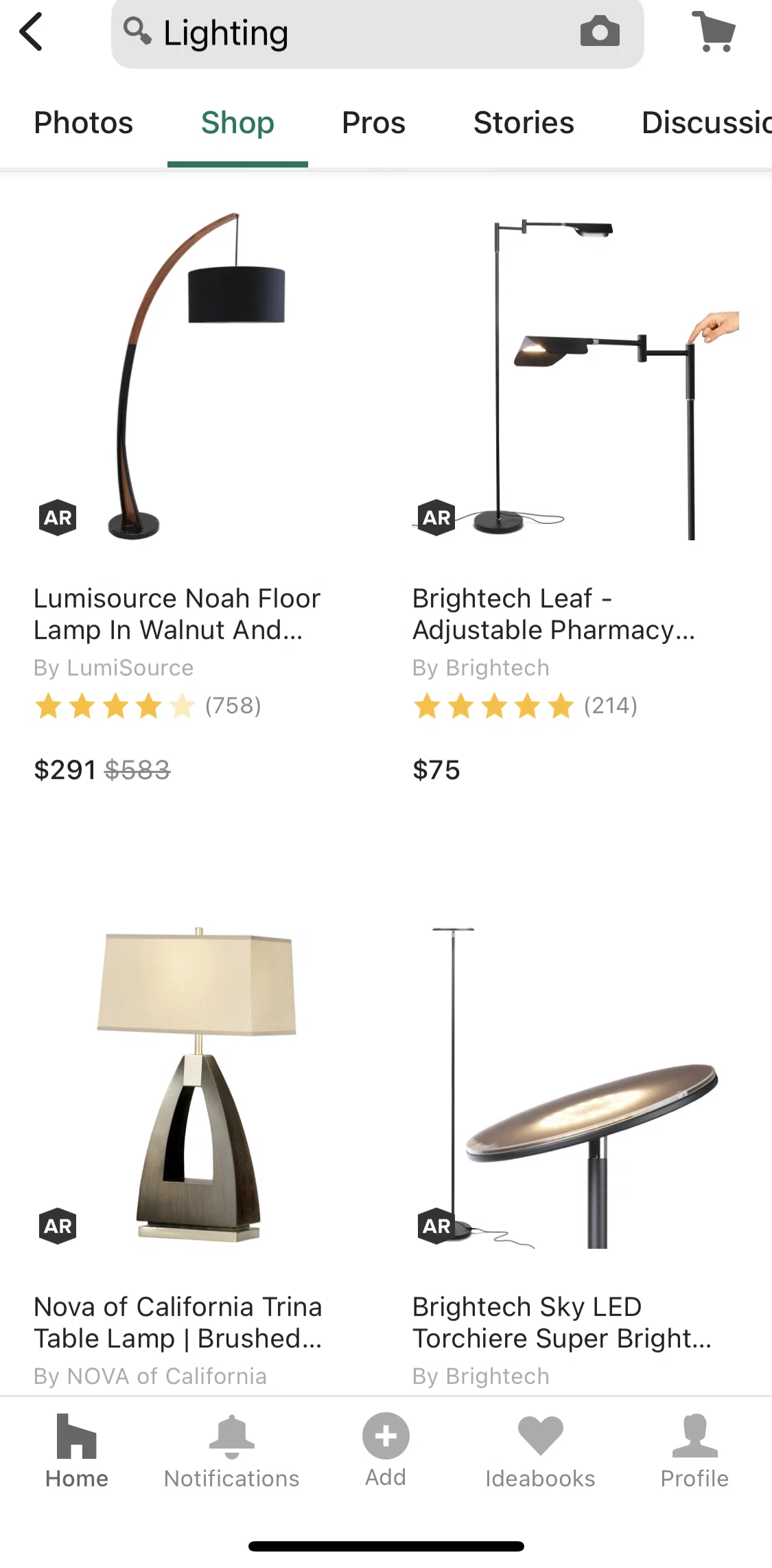 Houzz Screen screen in the Product detail flow
