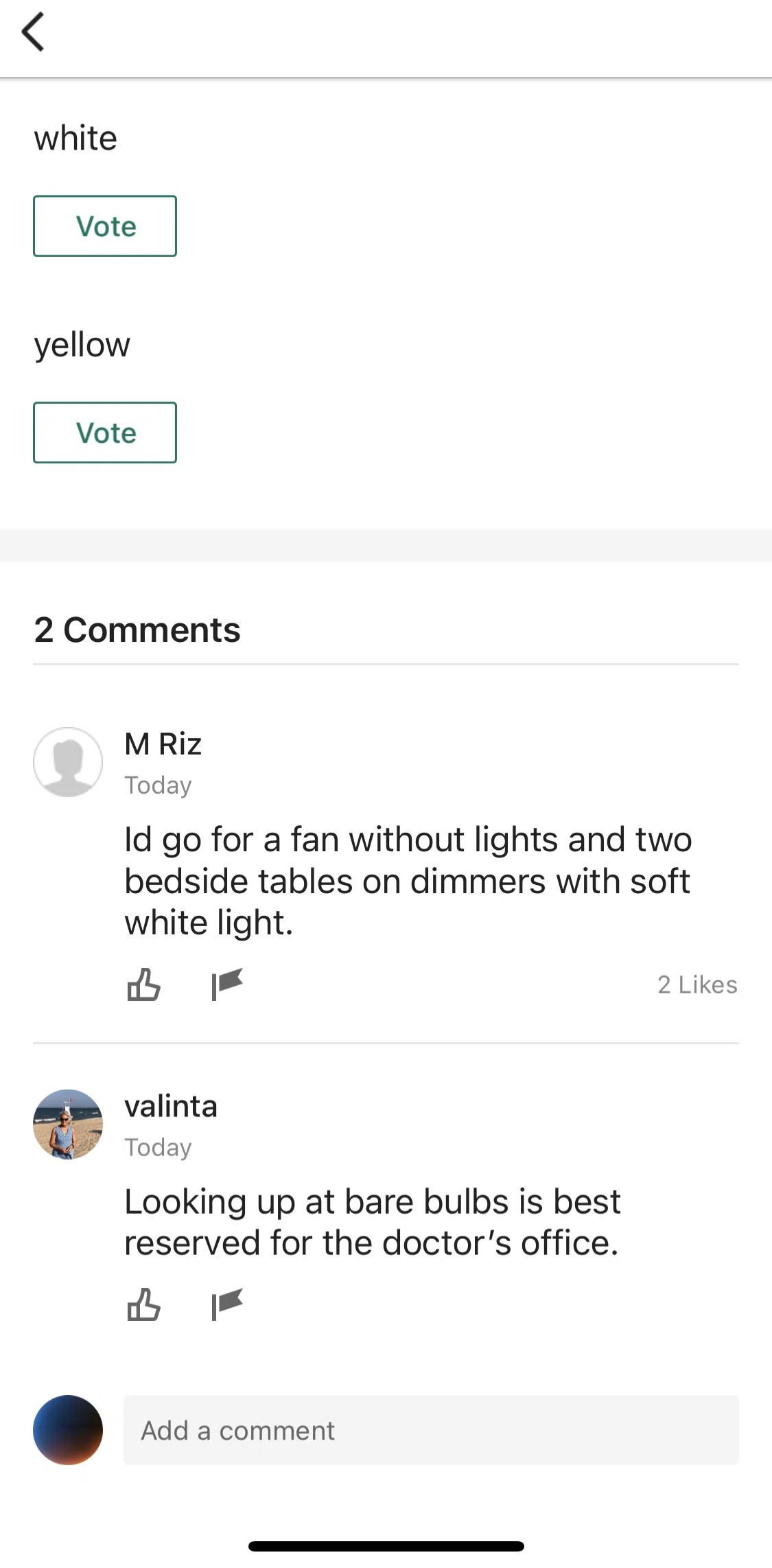 Houzz Screen screen in the User profile flow