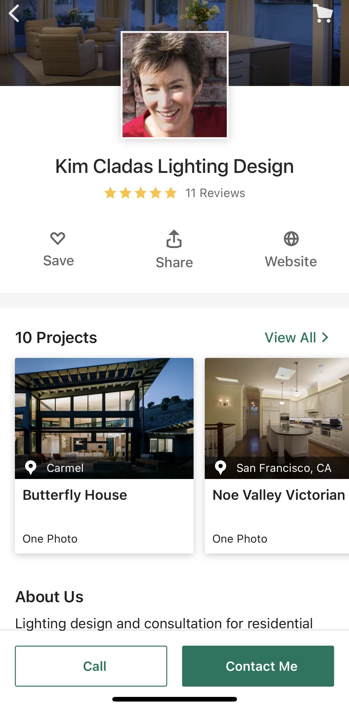 Houzz Screen screen in the View all projects flow