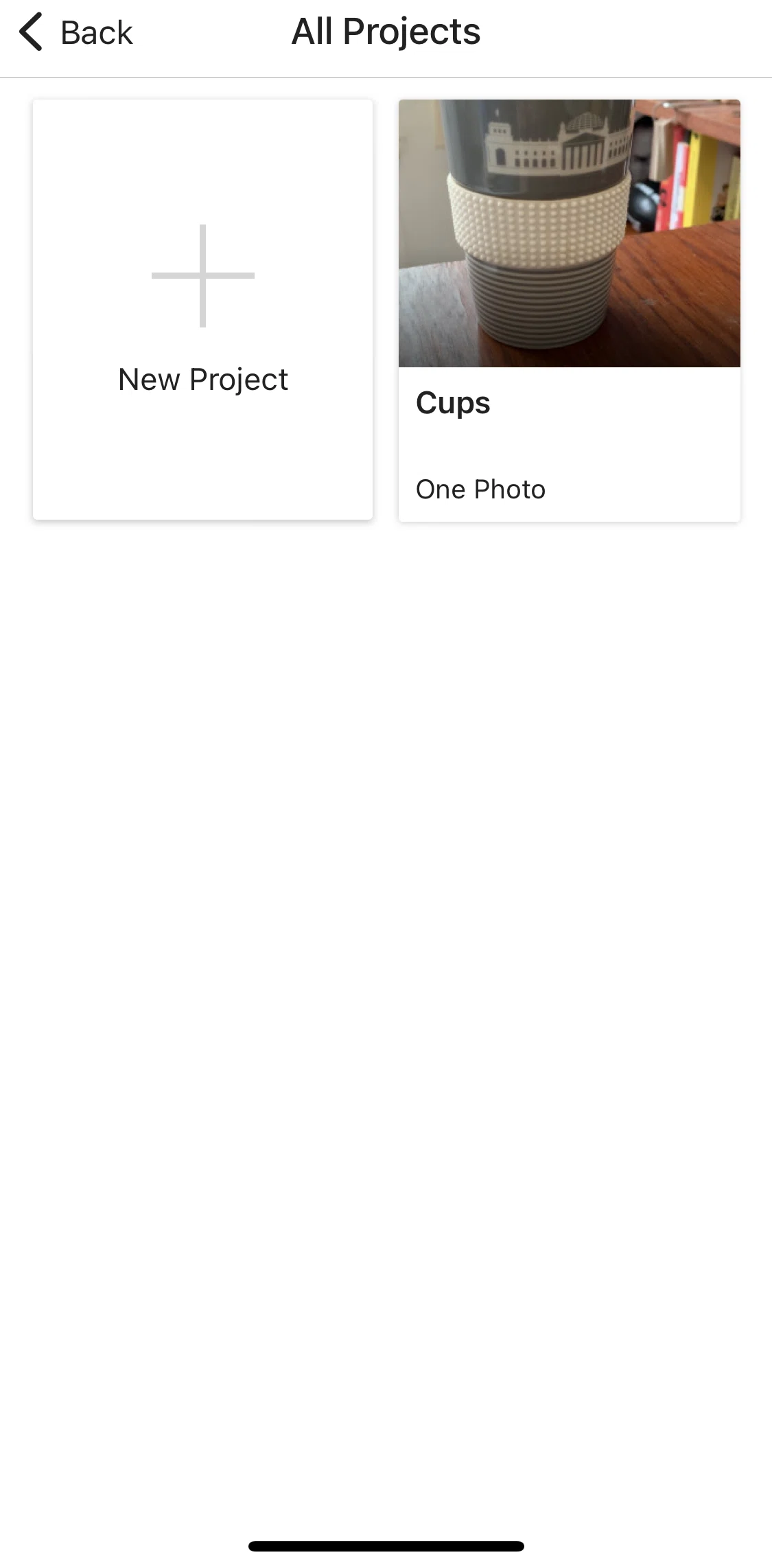 Houzz Screen screen in the View project detail flow