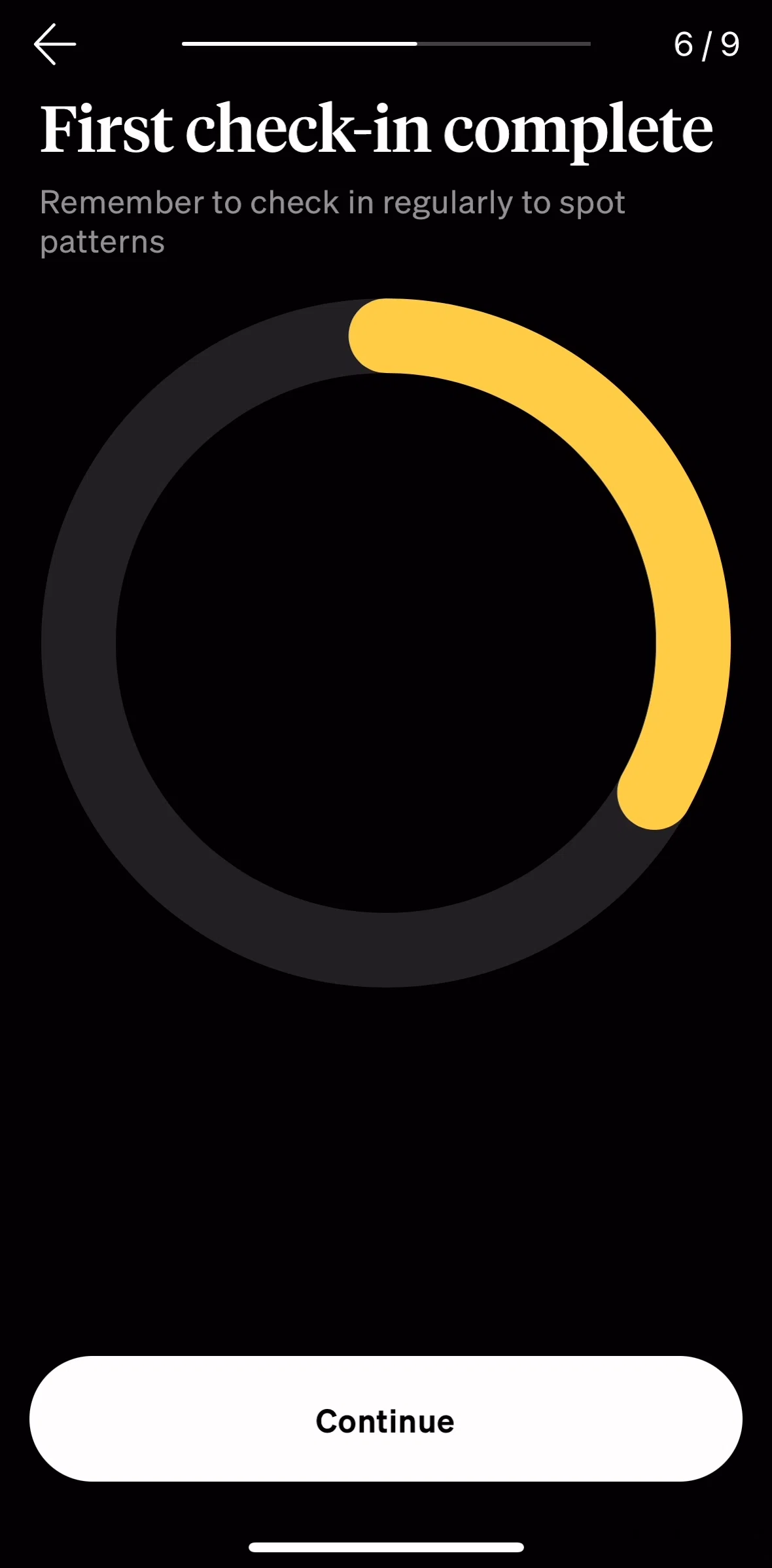 How We Feel Screen screen in the Setting a reminder flow
