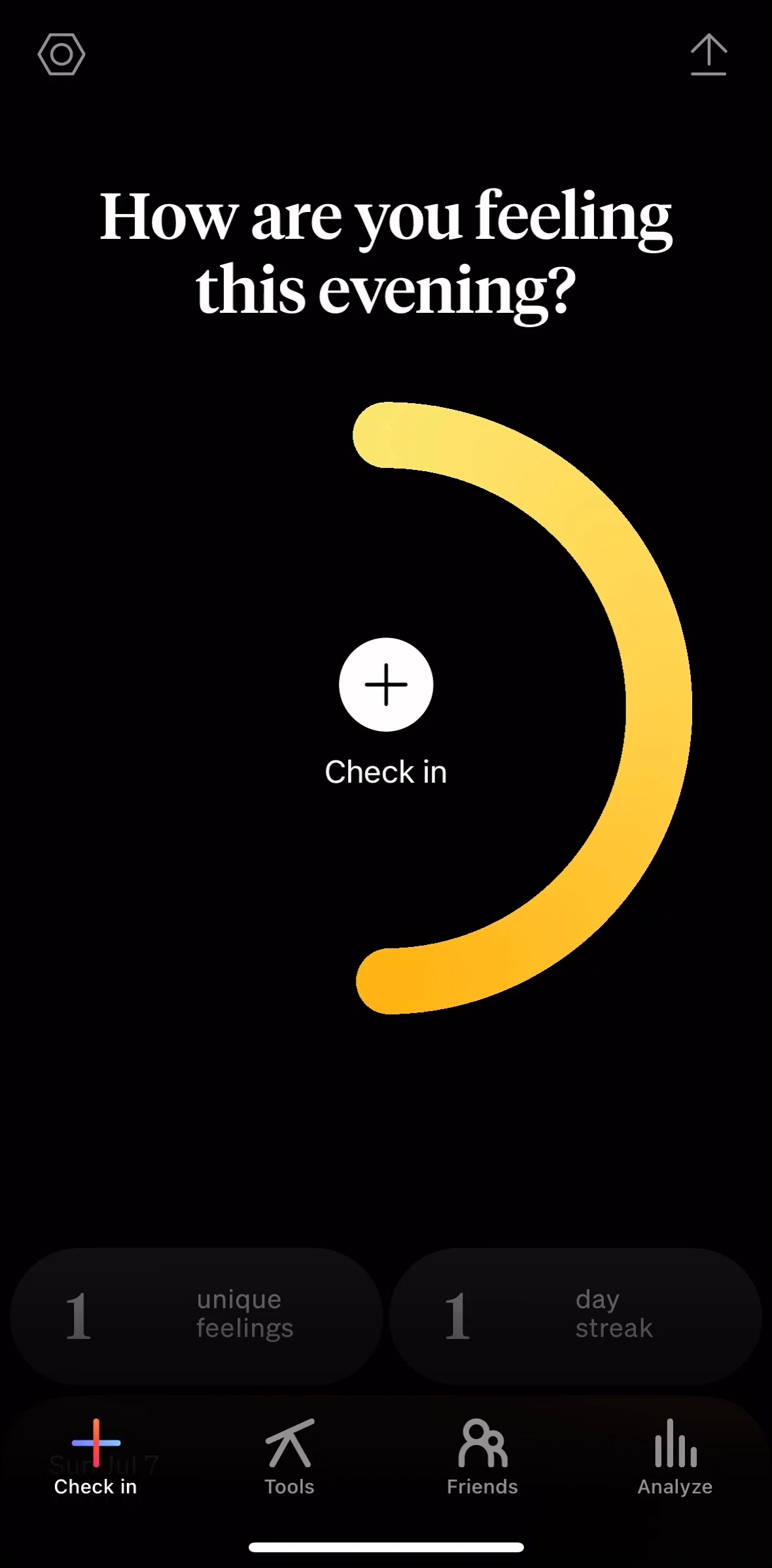 How We Feel Screen screen in the Tools flow