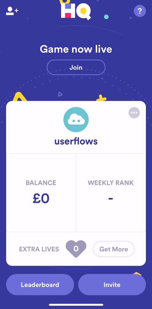 Hq Trivia Screen screen in the Leaderboards flow