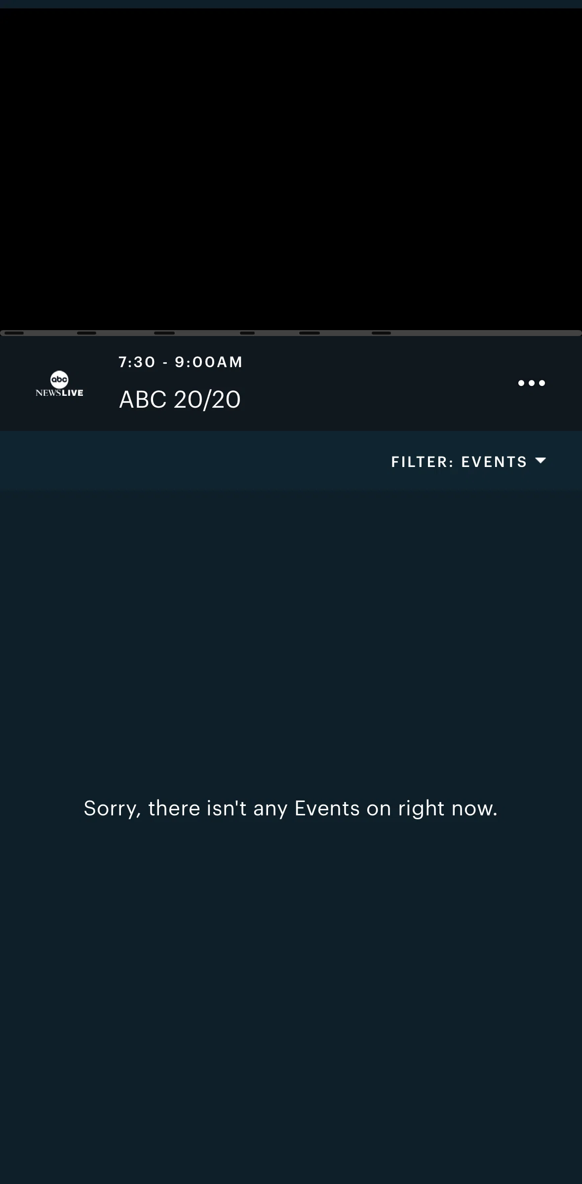Hulu Screen screen in the Filtering events flow