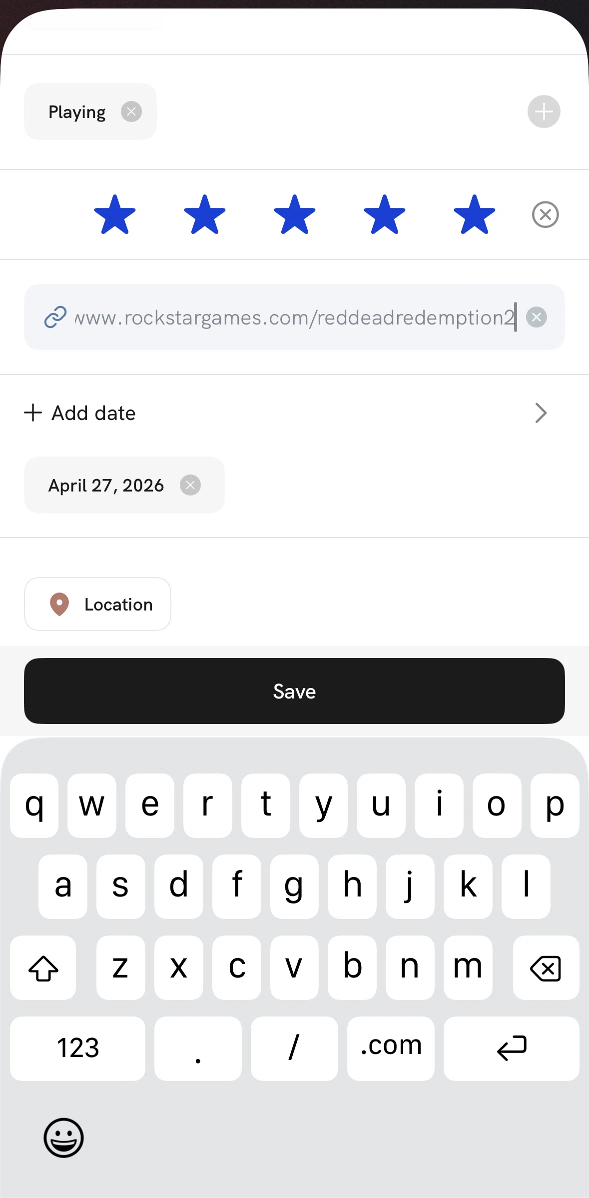 Hypelist Screen screen in the Adding a location flow