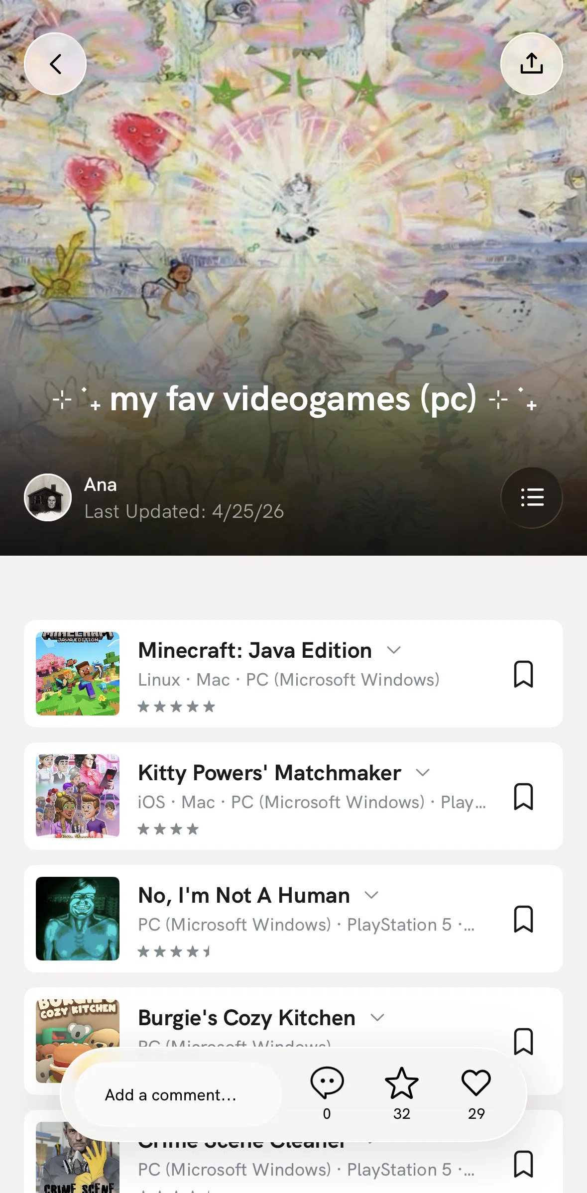 Hypelist Screen screen in the Changing list view flow