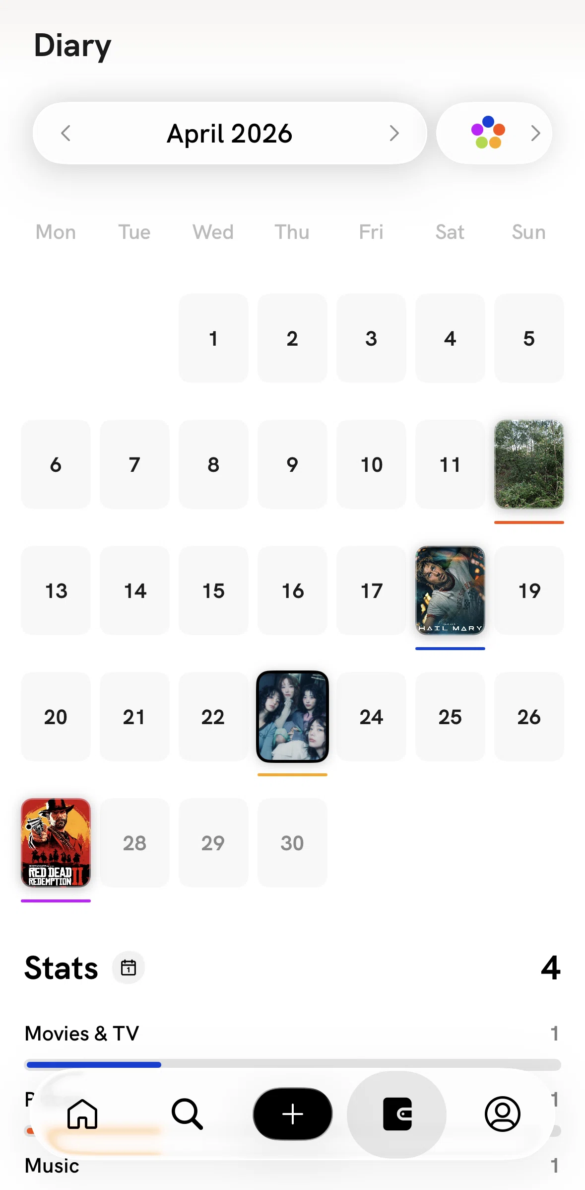 Hypelist Screen screen in the Filtering diary flow