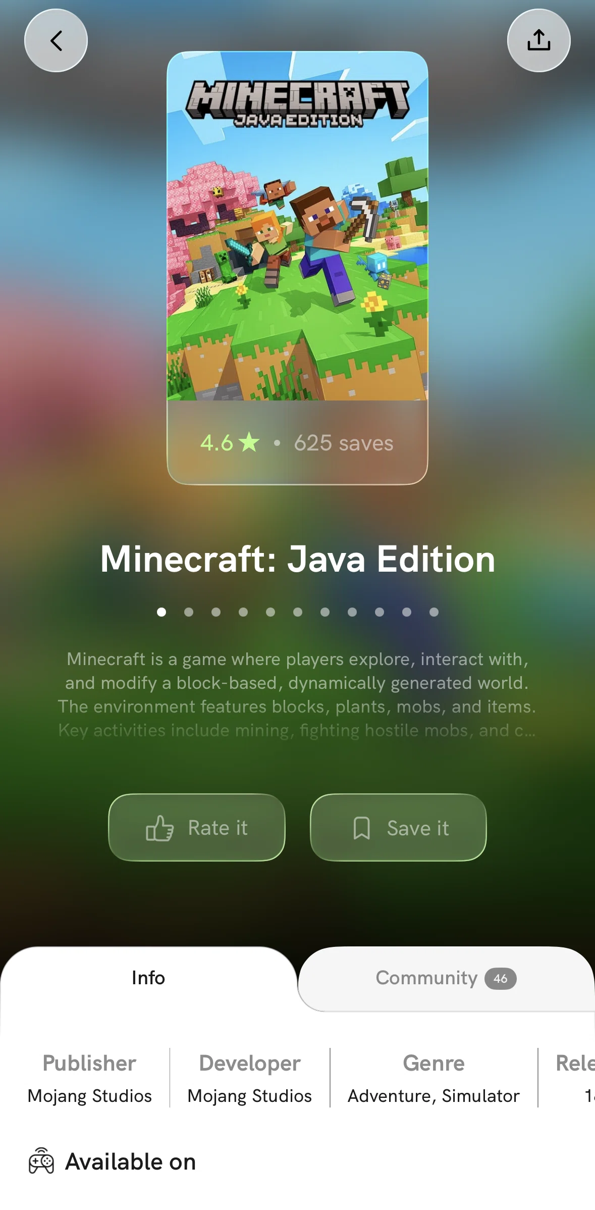 Hypelist Screen screen in the Saving an item to your list flow