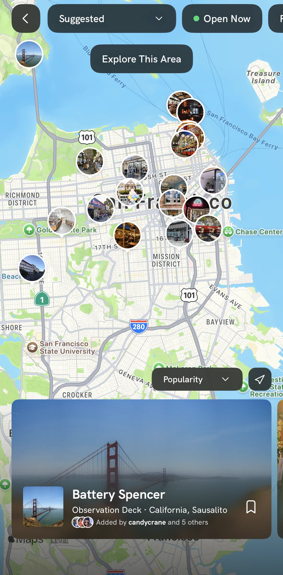 Hypelist Screen screen in the Sorting by distance flow