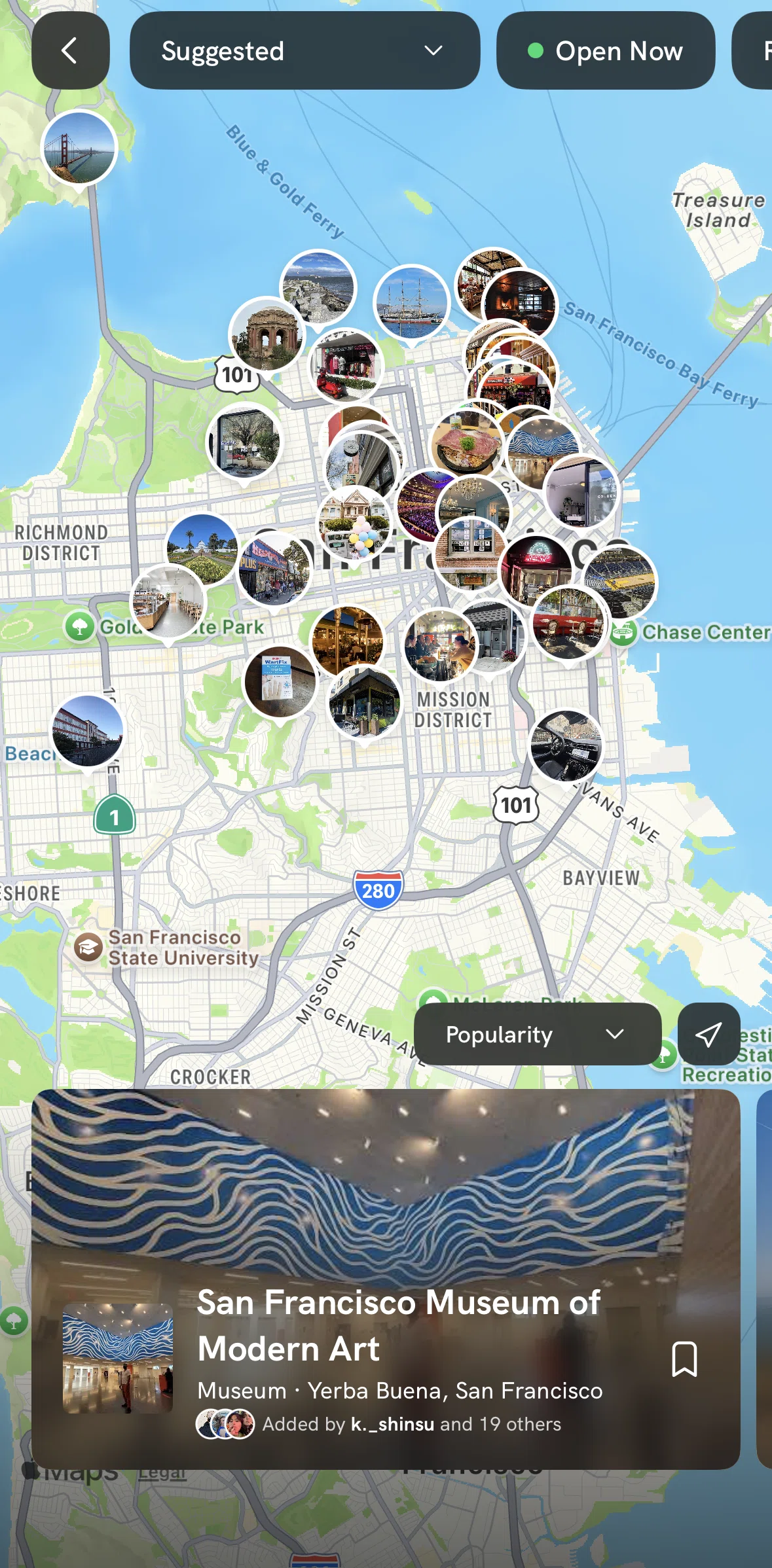 Hypelist Screen screen in the View open places flow