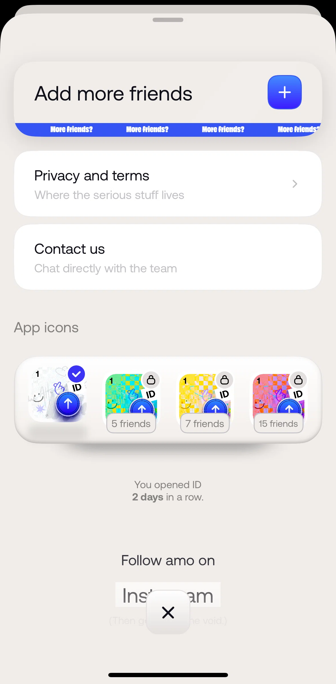 ID Screen screen in the Privacy and terms flow