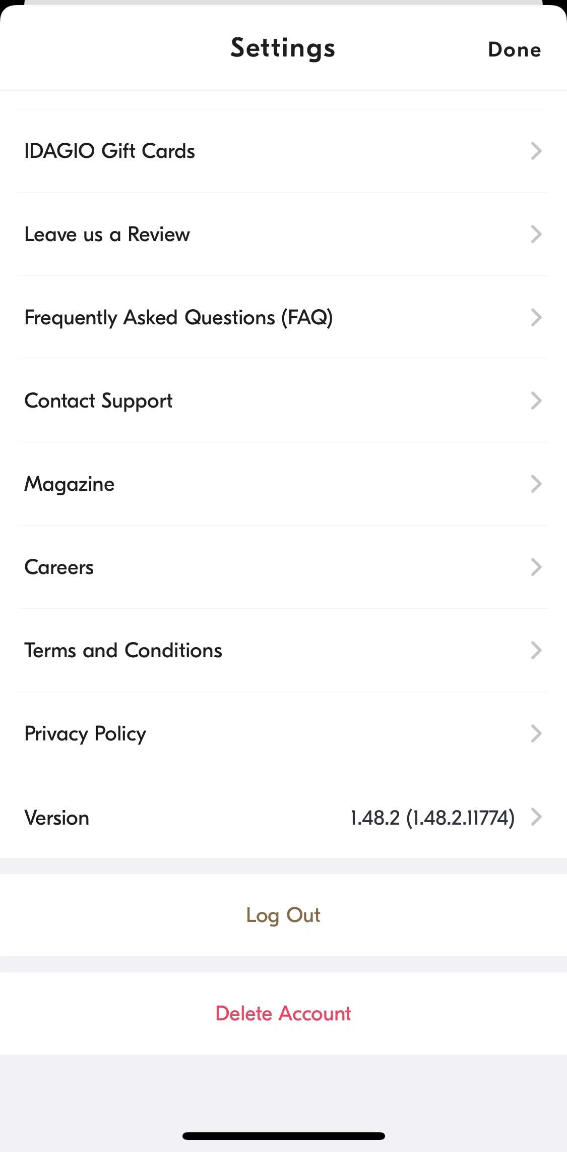 IDAGIO Screen screen in the IDAGIO gift card flow