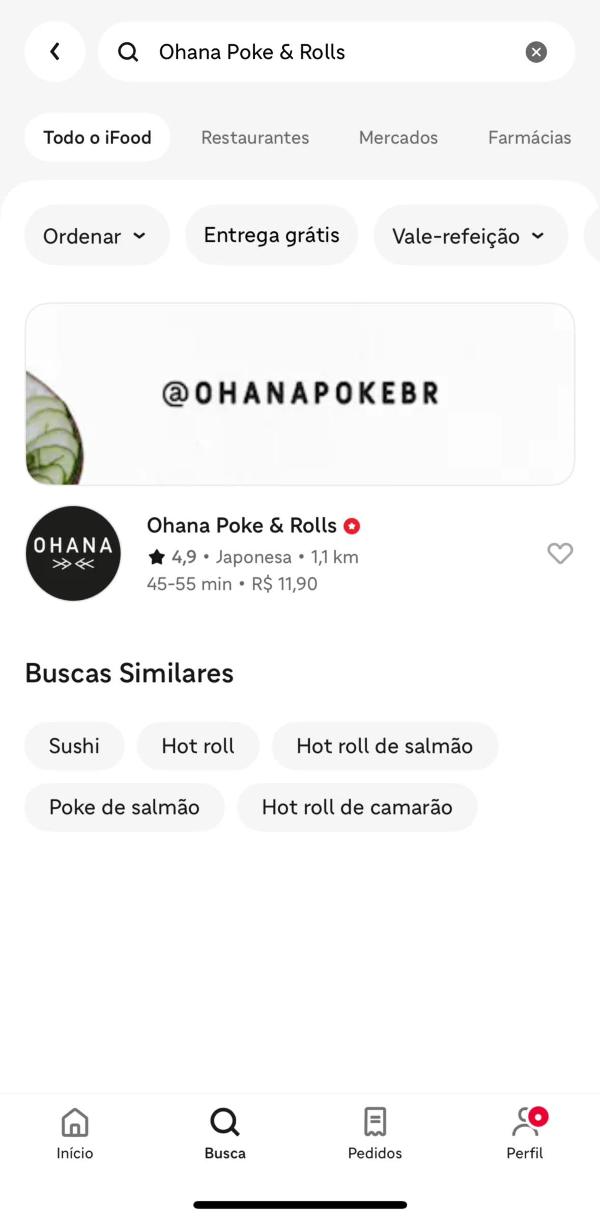 iFood Screen screen in the Adding a restaurant to favorites flow