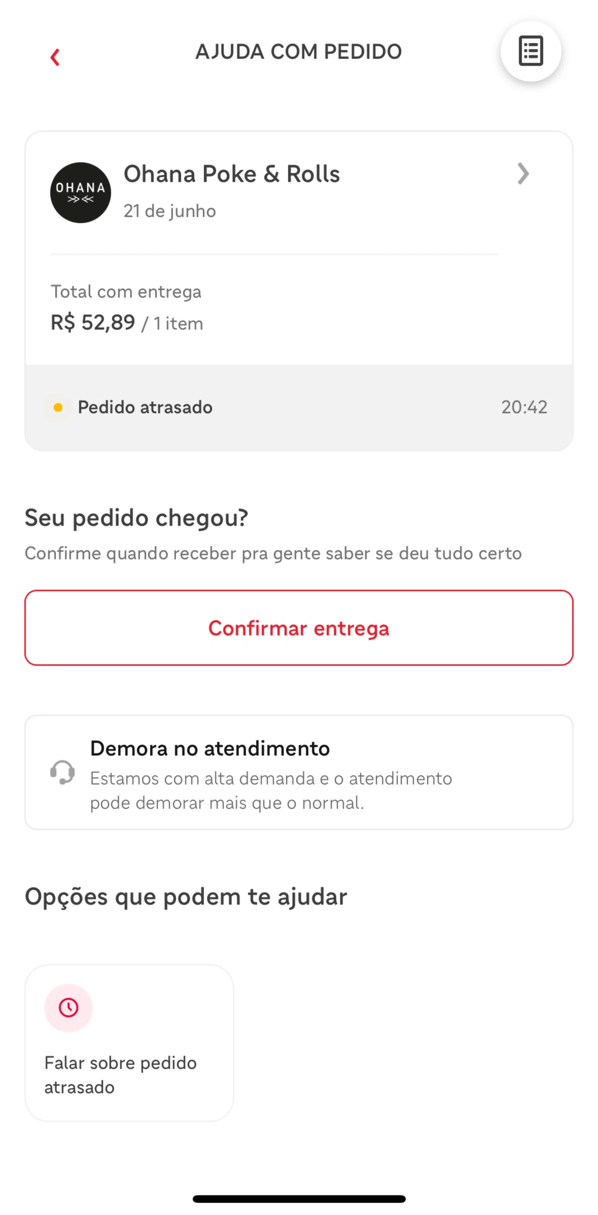 iFood Screen screen in the Contact a restaurant flow