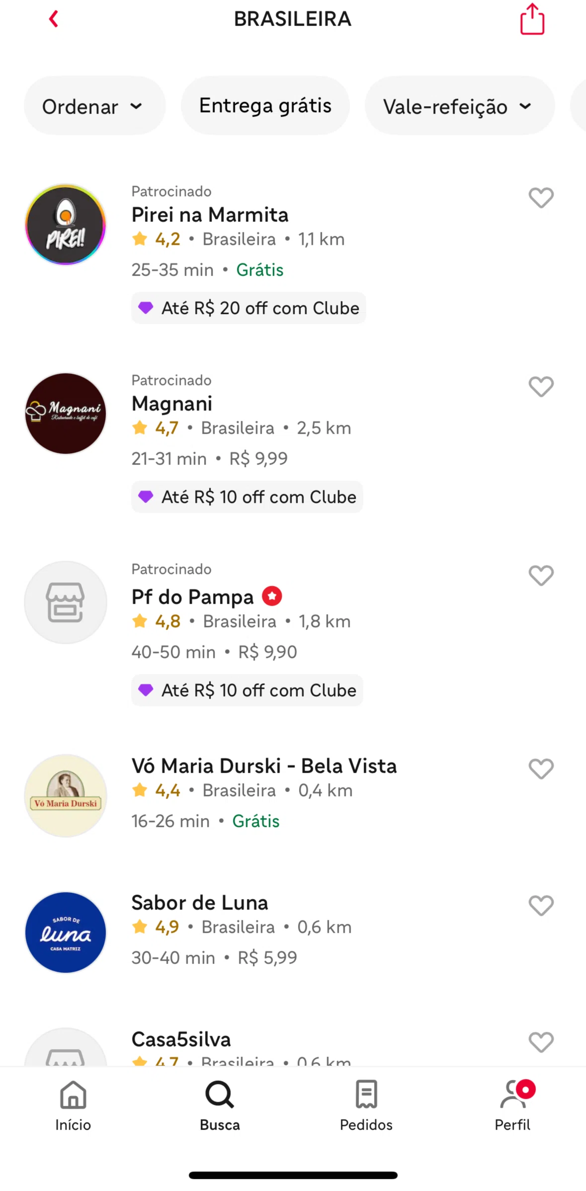 iFood Screen screen in the Filtering restaurants flow