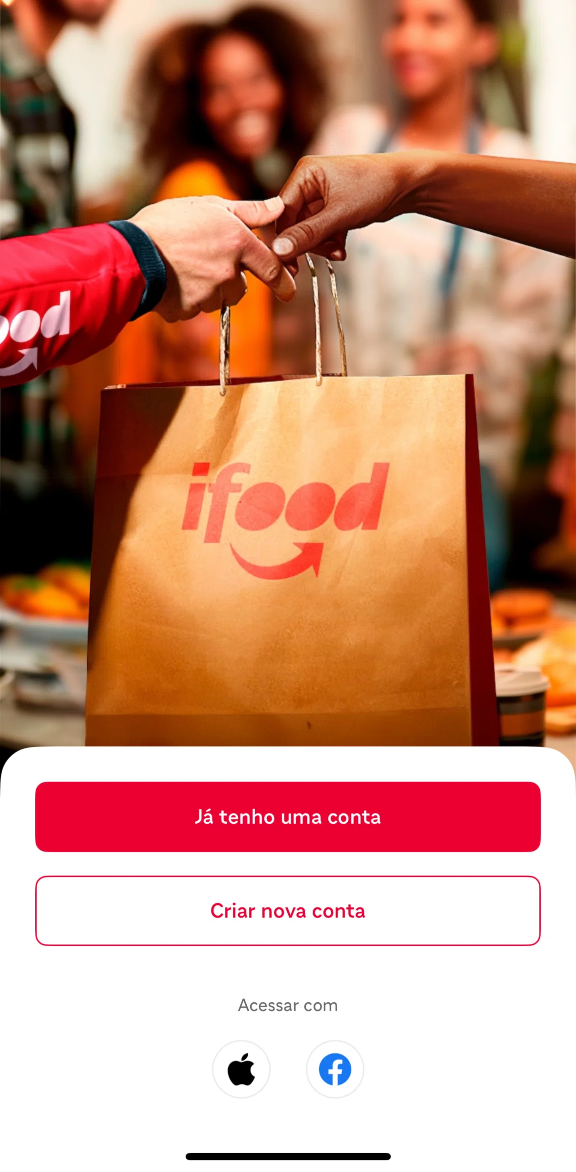iFood Screen screen in the Logging in flow