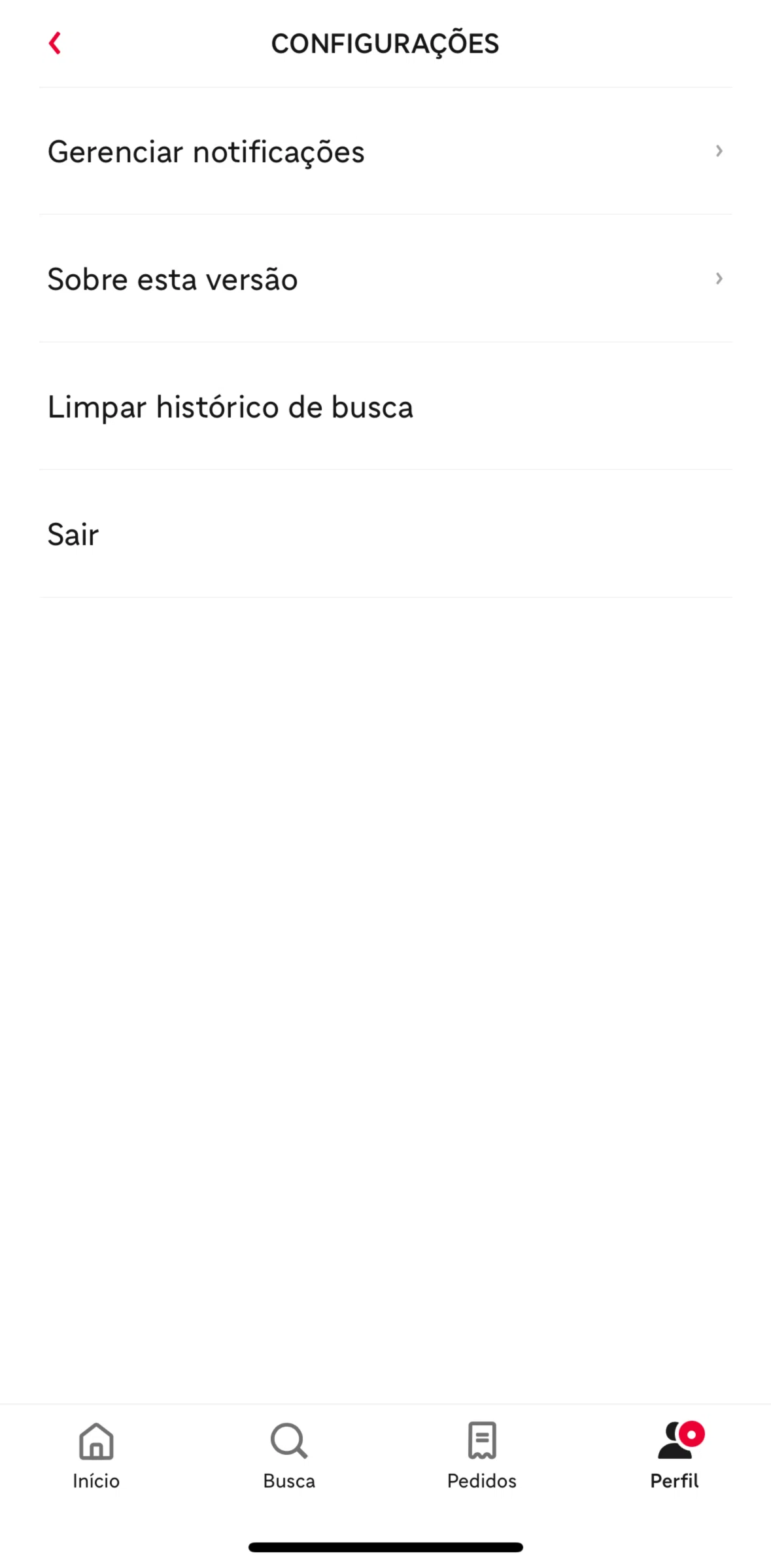 iFood Screen screen in the Terms of use flow