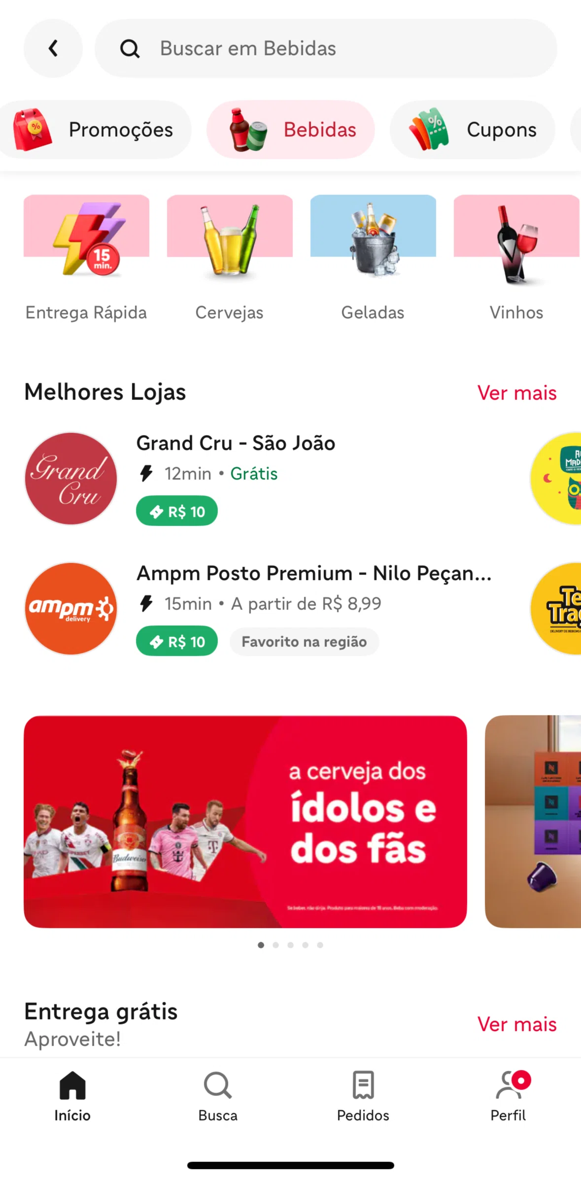iFood Screen screen in the Wines flow