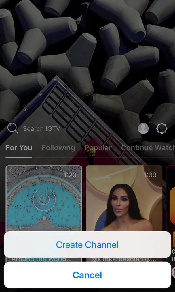 Igtv Screen screen in the Sharing A Video flow