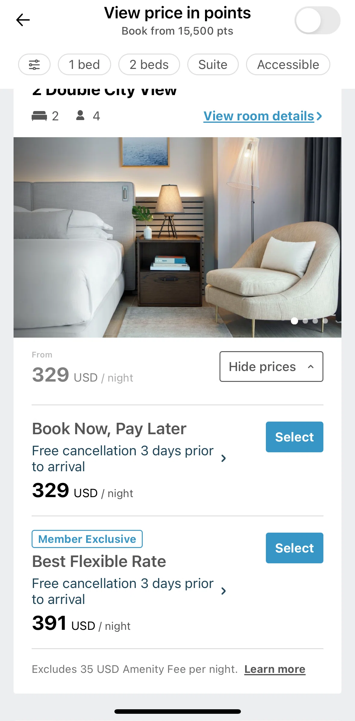 IHG Hotels & Rewards Screen screen in the Book a hotel (payment added) flow