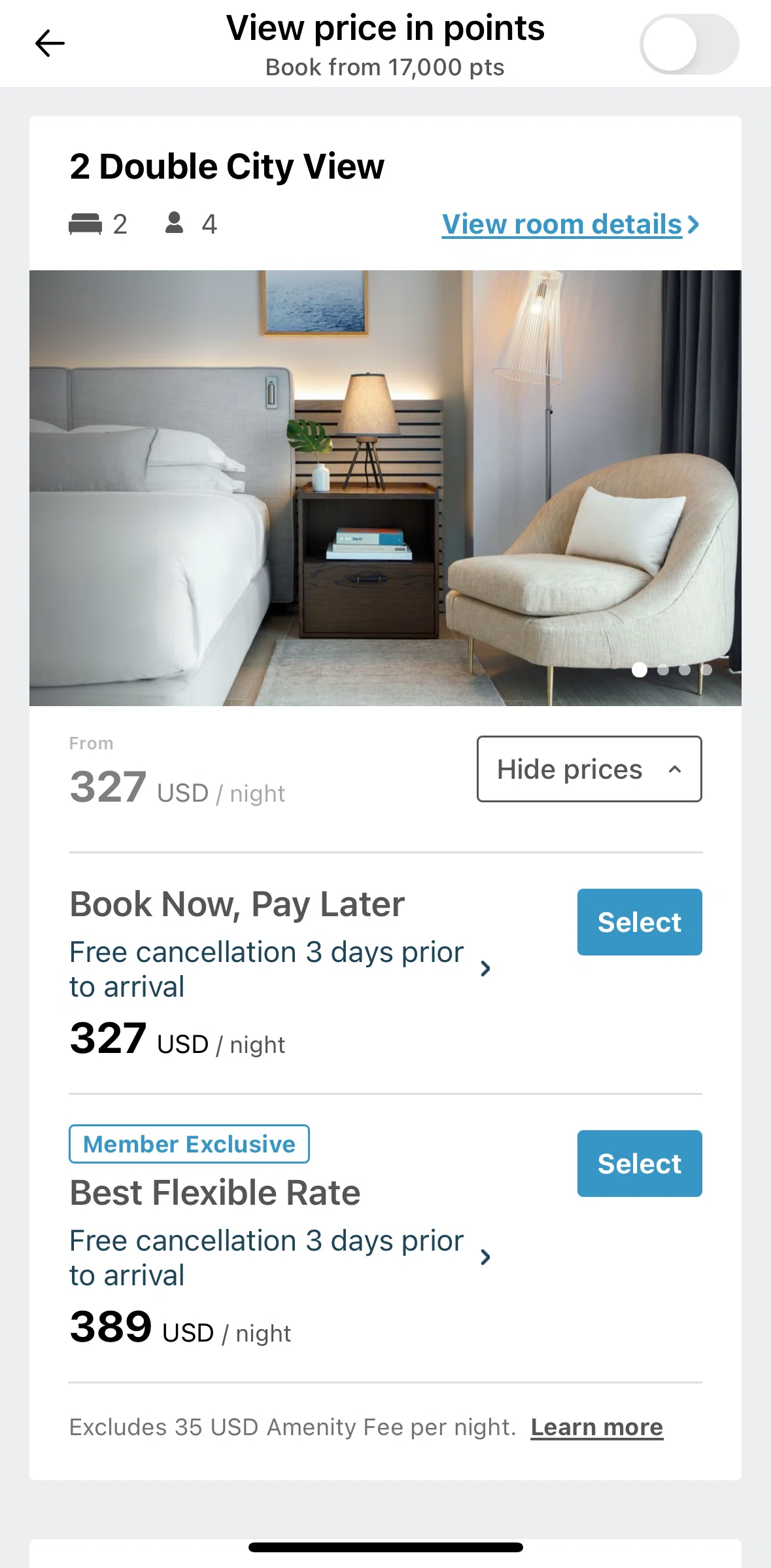 IHG Hotels & Rewards Screen screen in the Booking a hotel flow