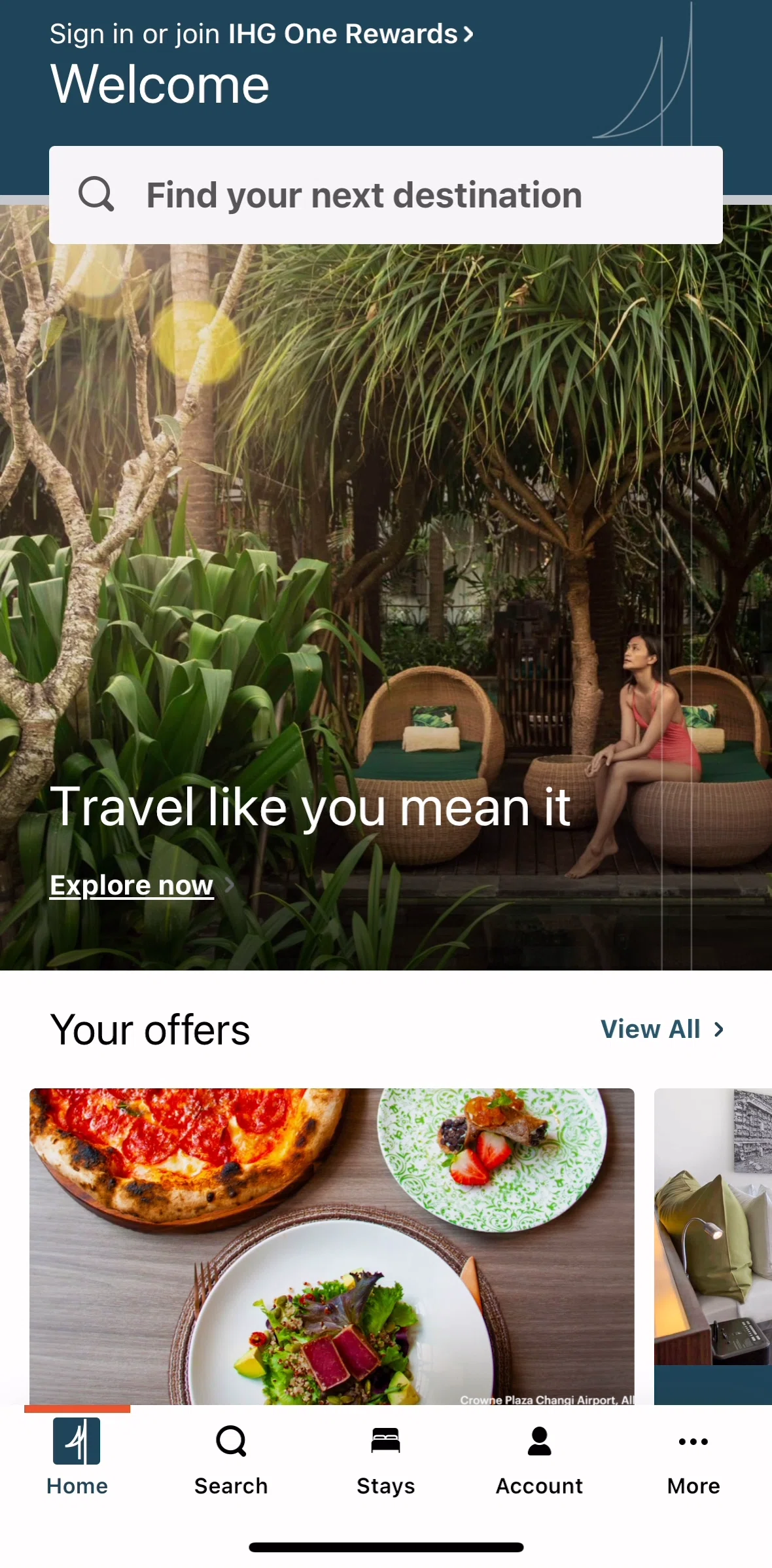 IHG Hotels & Rewards Screen screen in the Logging in flow