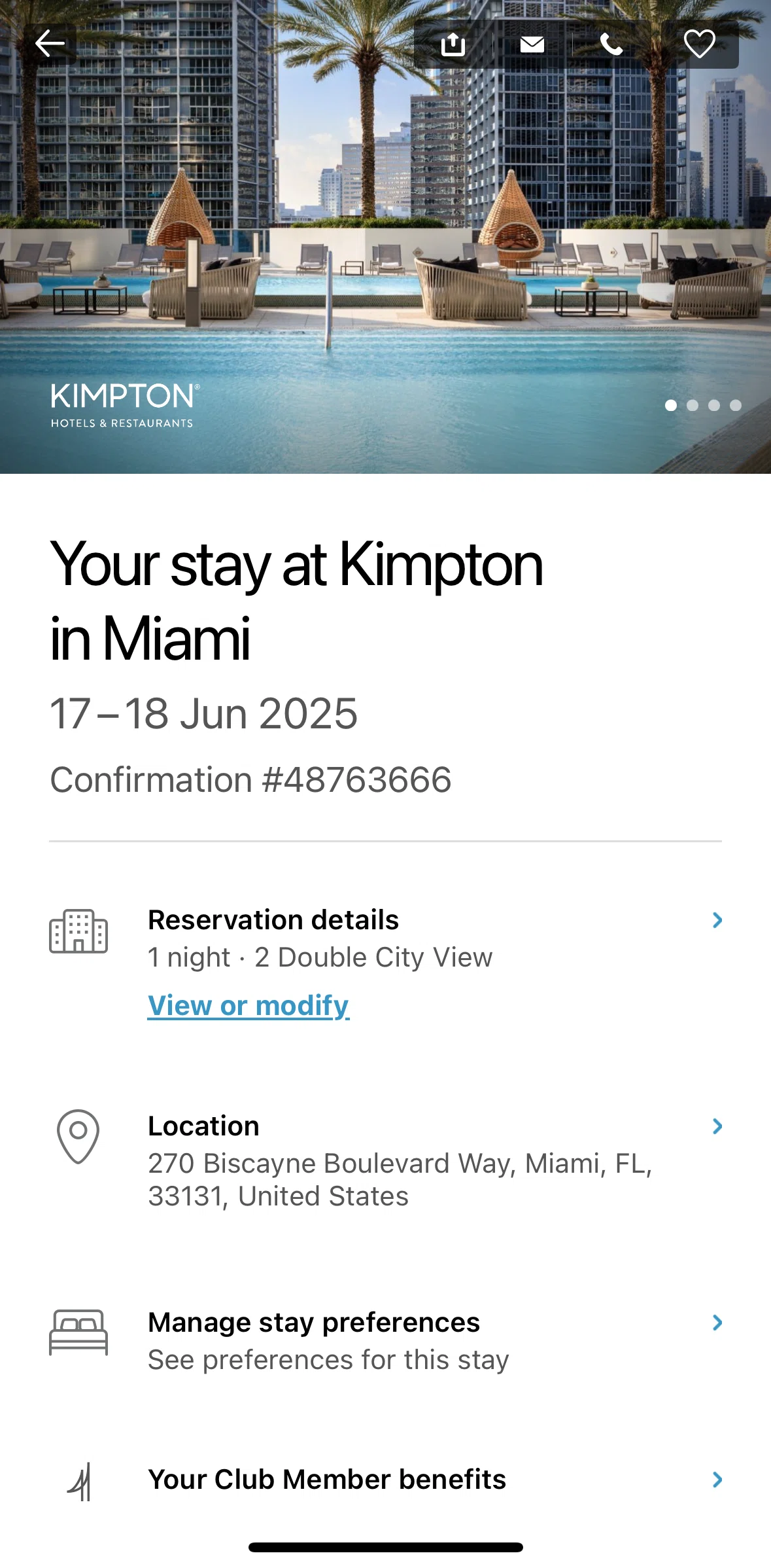 IHG Hotels & Rewards Screen screen in the Manage stay preferences flow
