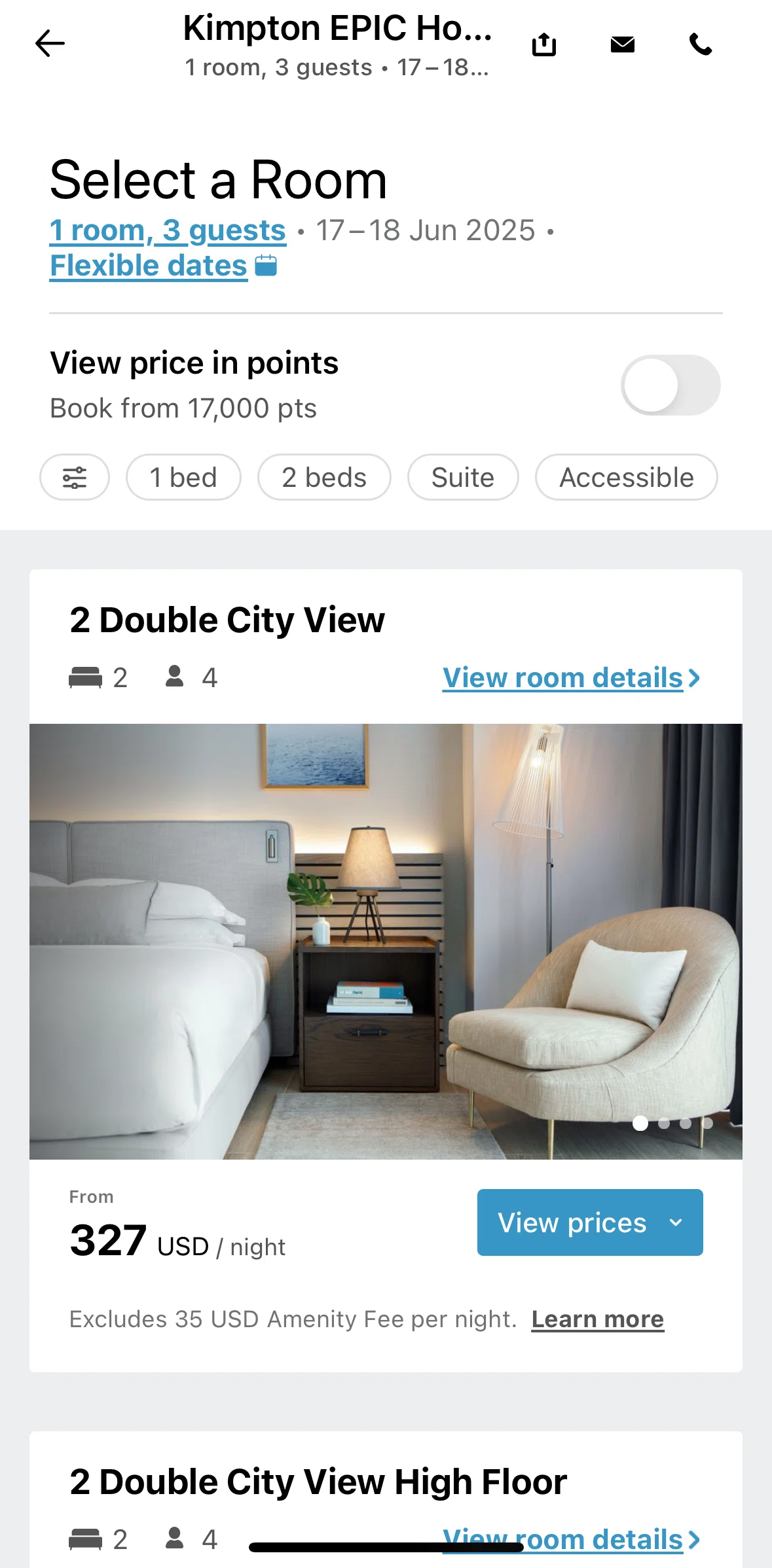 IHG Hotels & Rewards Screen screen in the Selecting new dates flow
