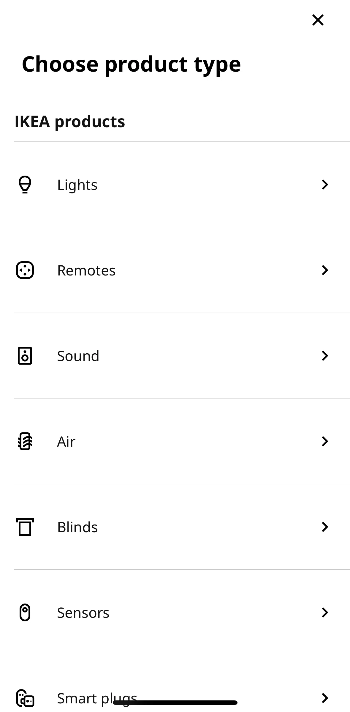 IKEA Home smart Screen screen in the Add a remote flow