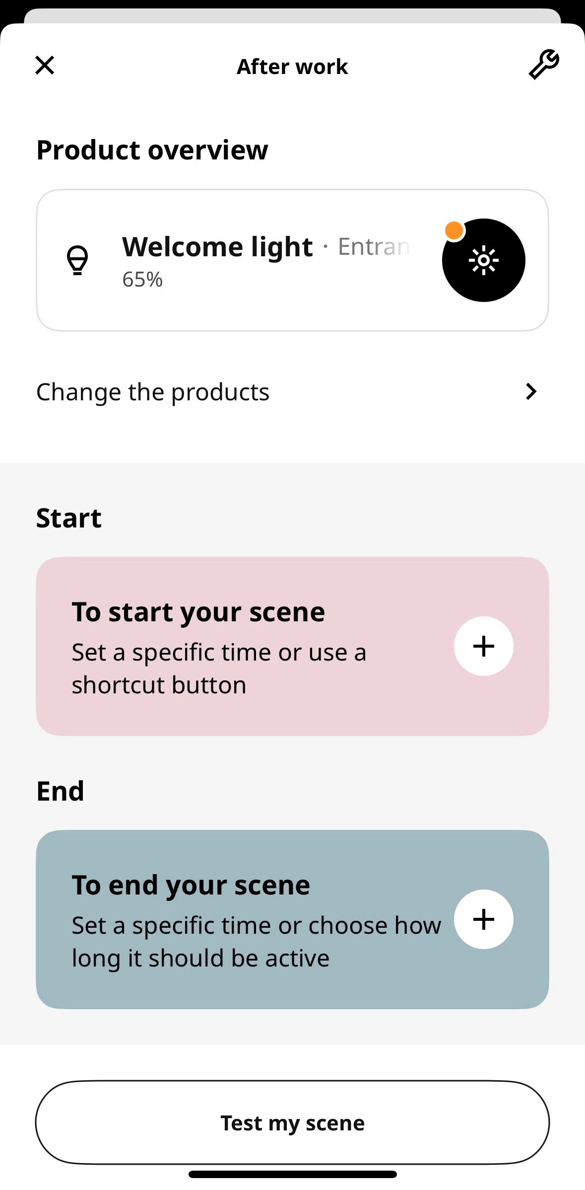 IKEA Home smart Screen screen in the Choose products in scene flow