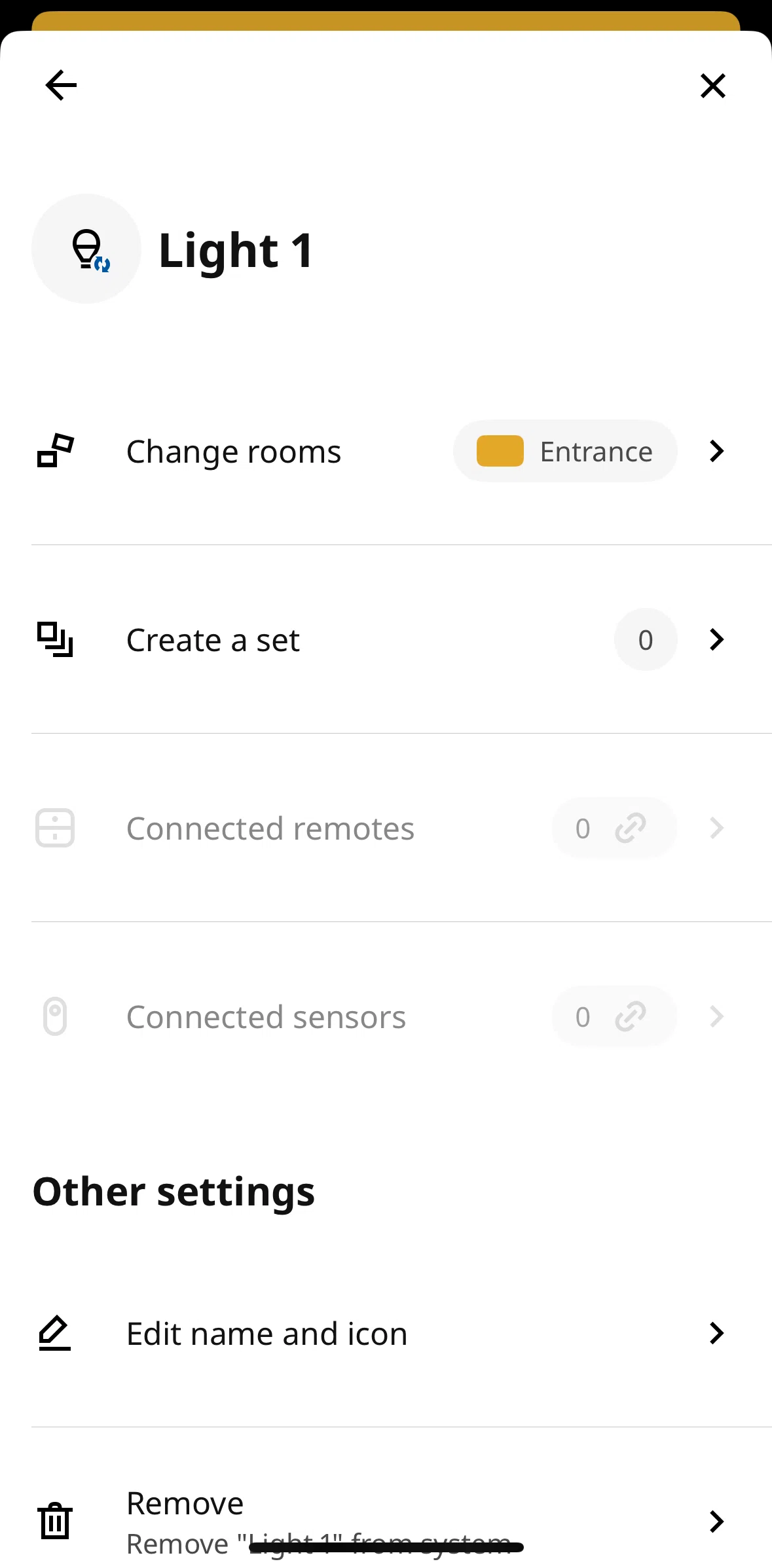 IKEA Home smart Screen screen in the Editing light name flow