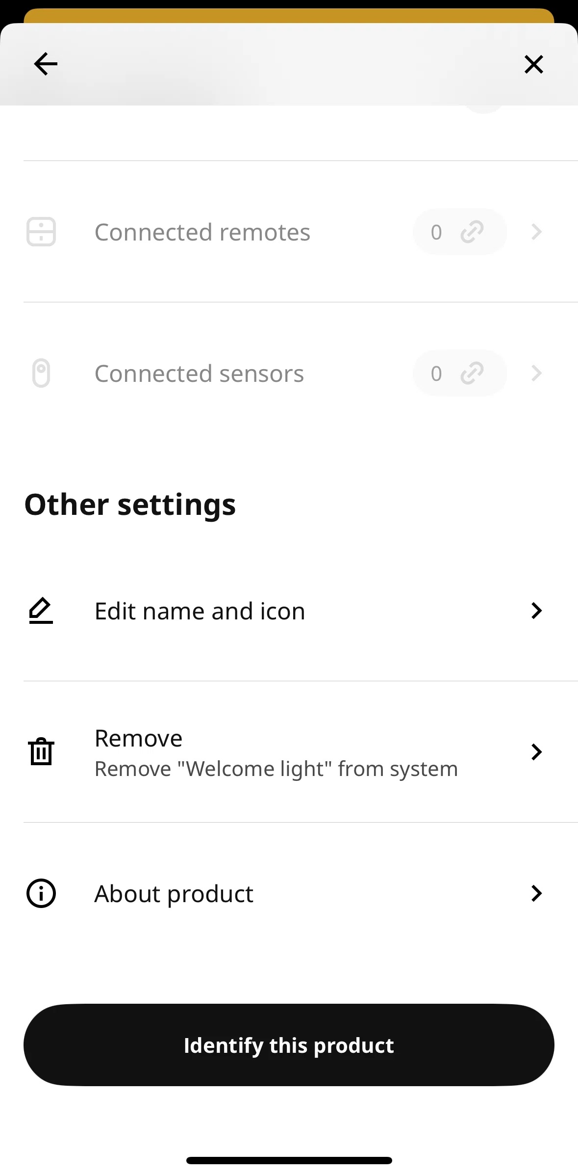 IKEA Home smart Screen screen in the Removing a light flow