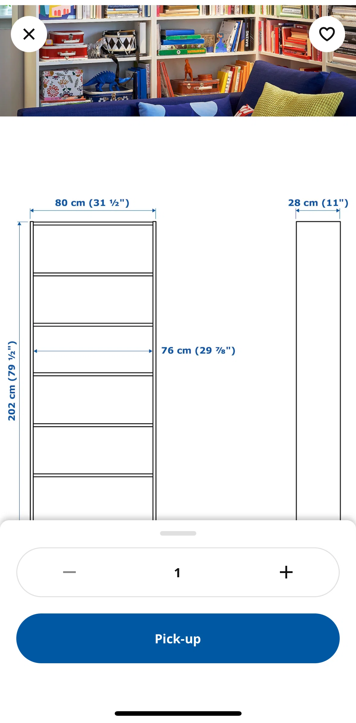 Ikea Screen screen in the Adding an item to store bag flow