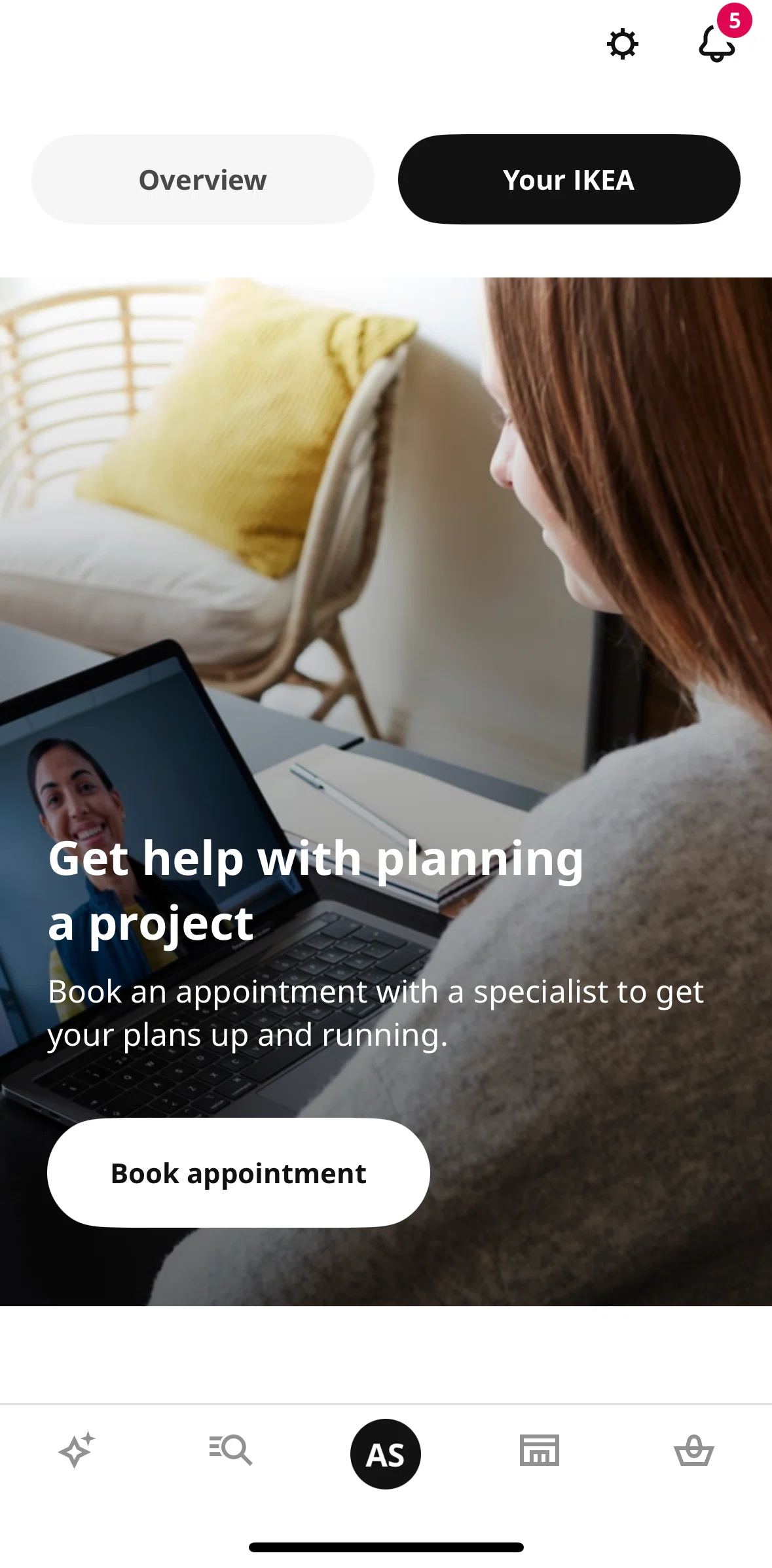 Ikea Screen screen in the Booking an appointment flow