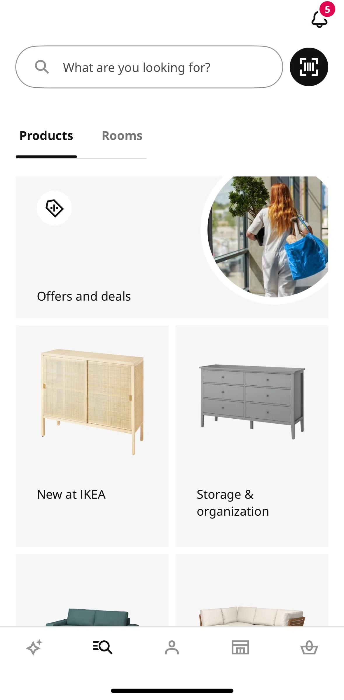Ikea Screen screen in the Creating an account flow