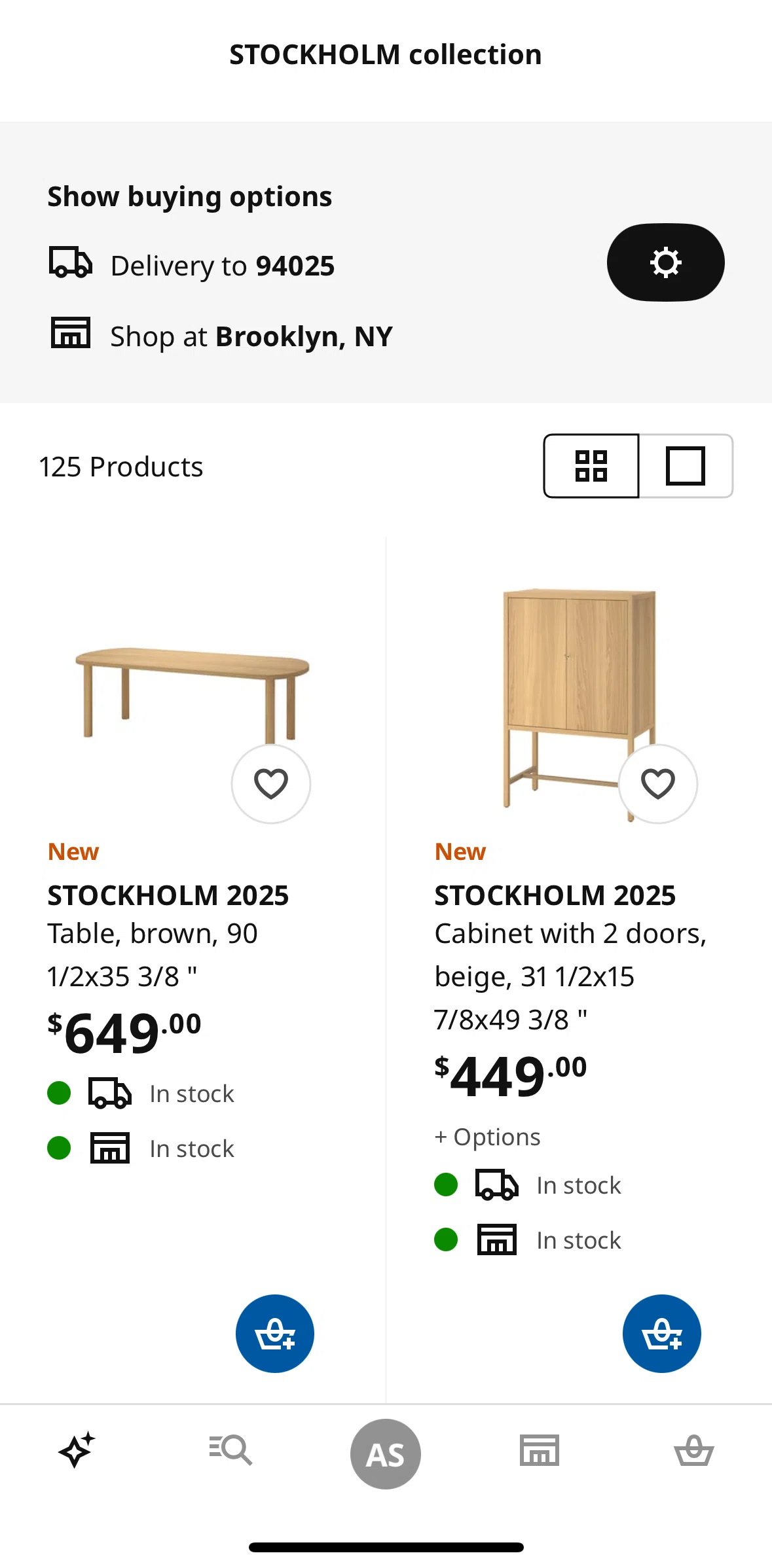 Ikea Screen screen in the Editing buying options flow
