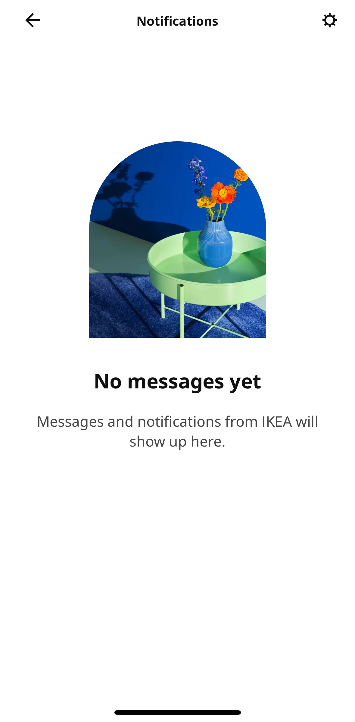 Ikea Screen screen in the Editing notification settings flow