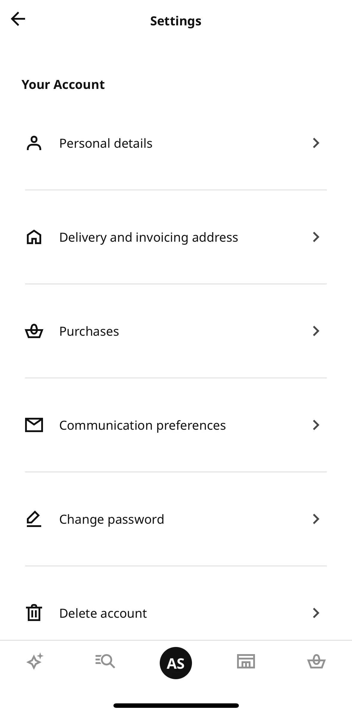 Ikea Screen screen in the Editing personal detail flow