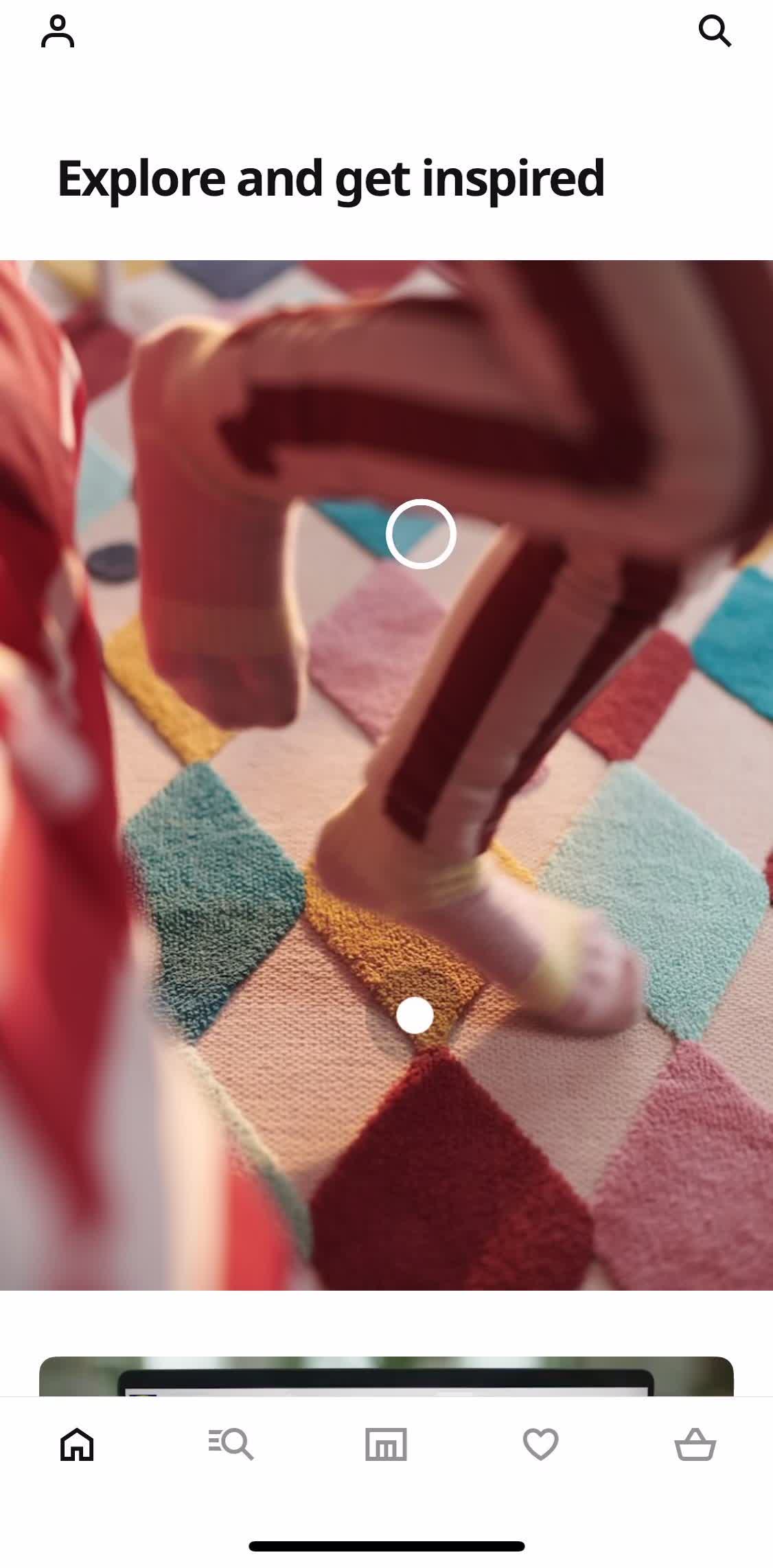 Ikea Home screen in the General Browsing flow