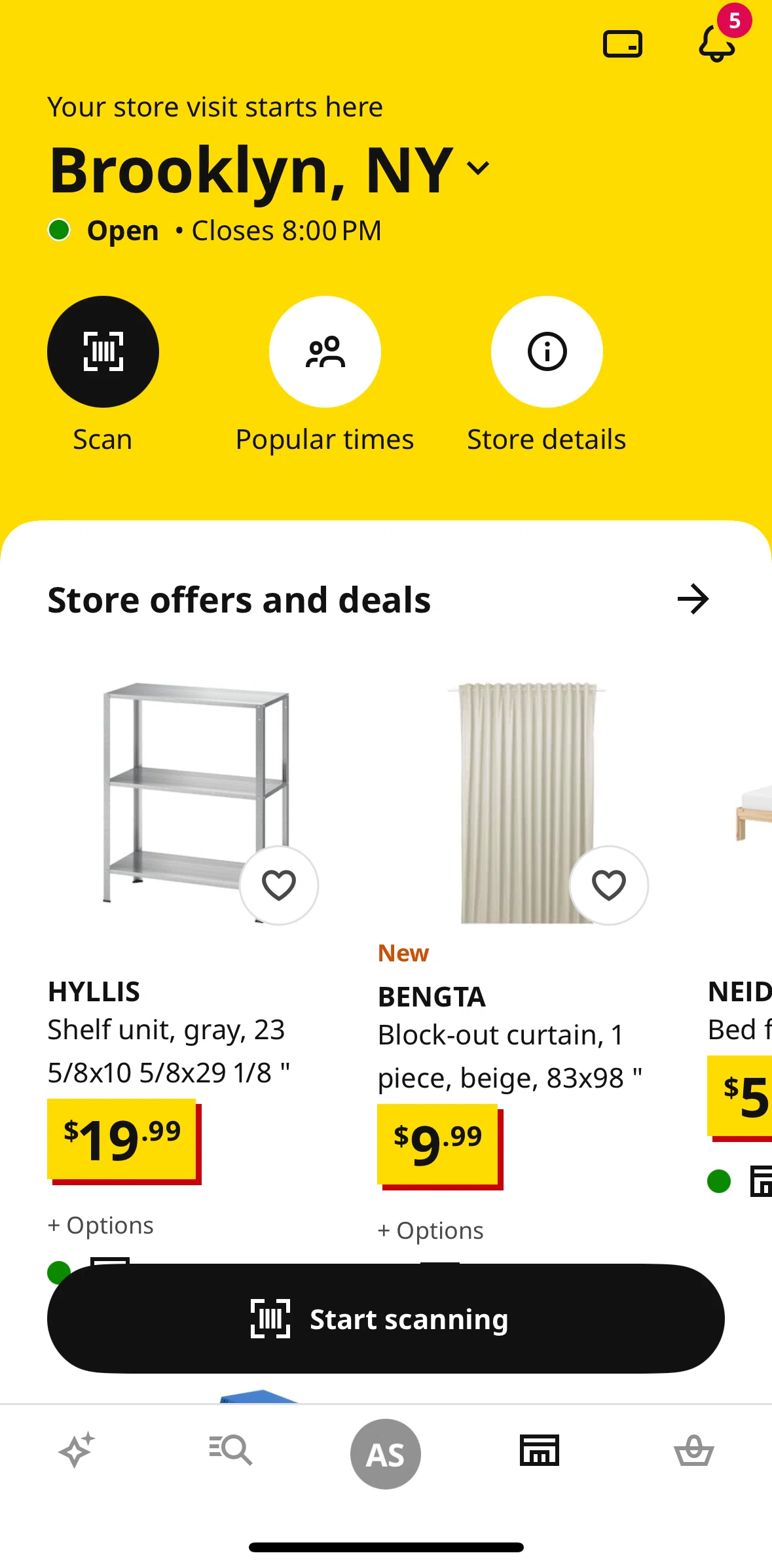 Ikea Screen screen in the IKEA stores flow
