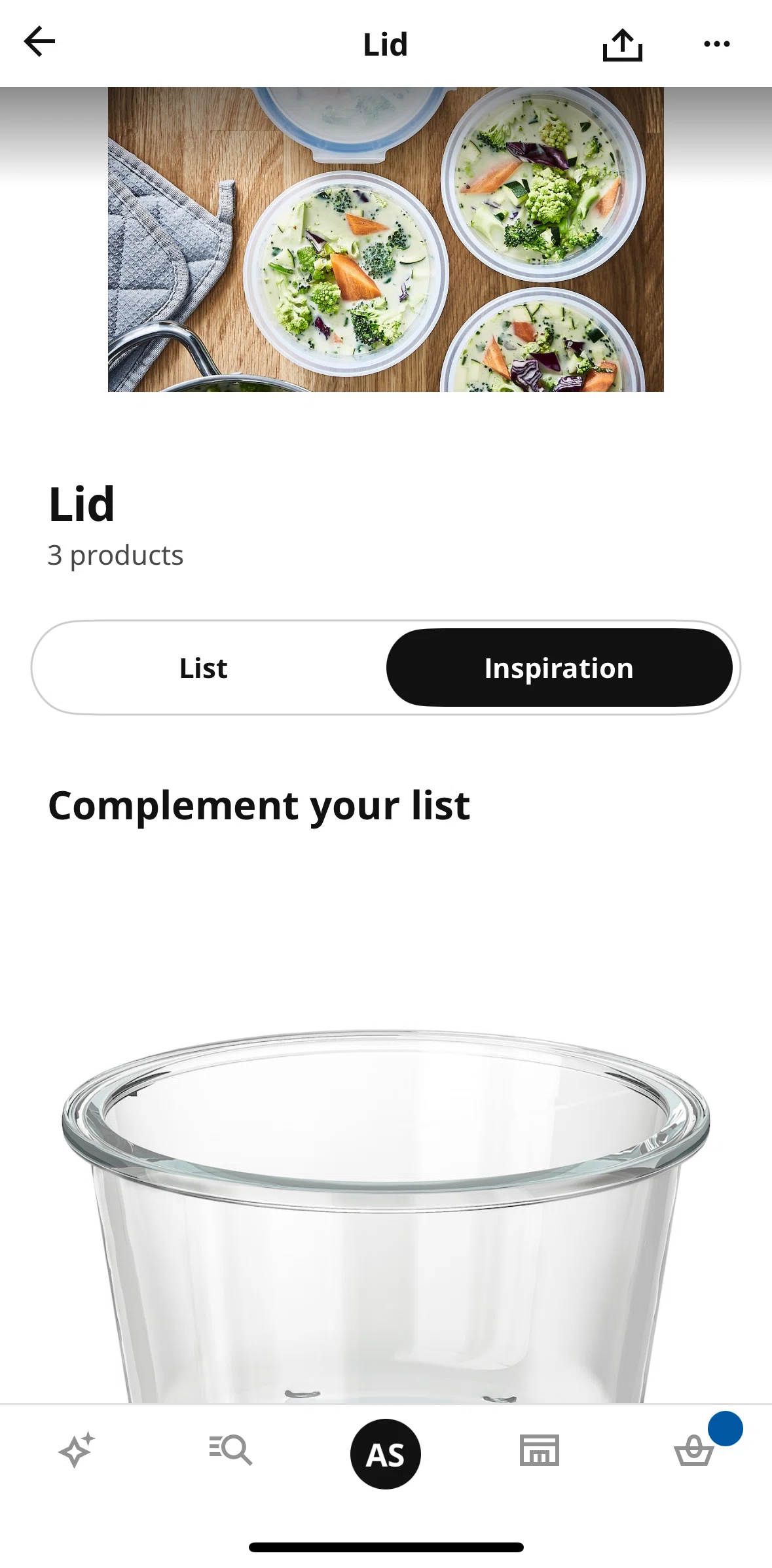 Ikea Screen screen in the Inspiration flow
