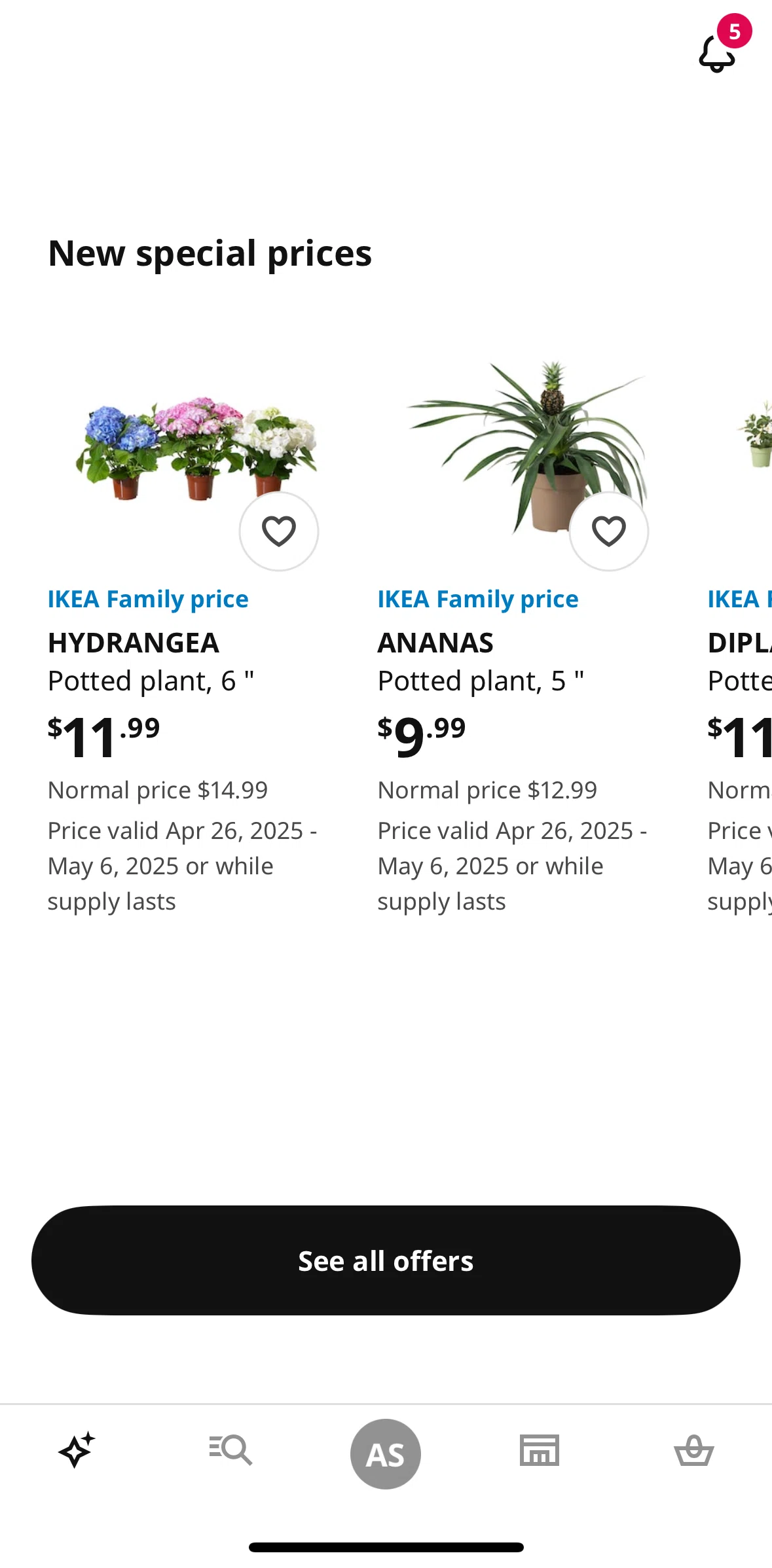 Ikea Screen screen in the Offers flow
