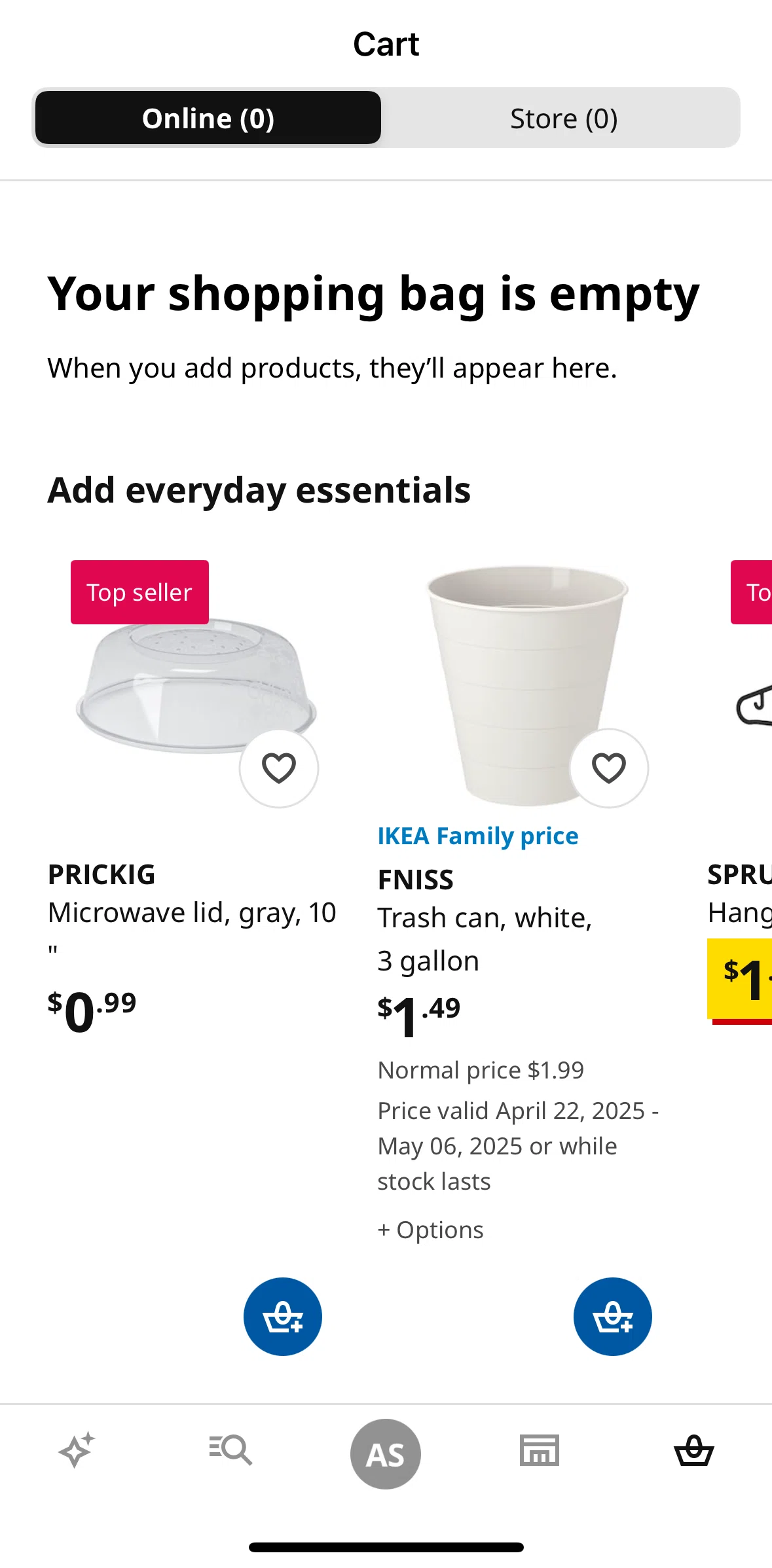 Ikea Screen screen in the Online flow